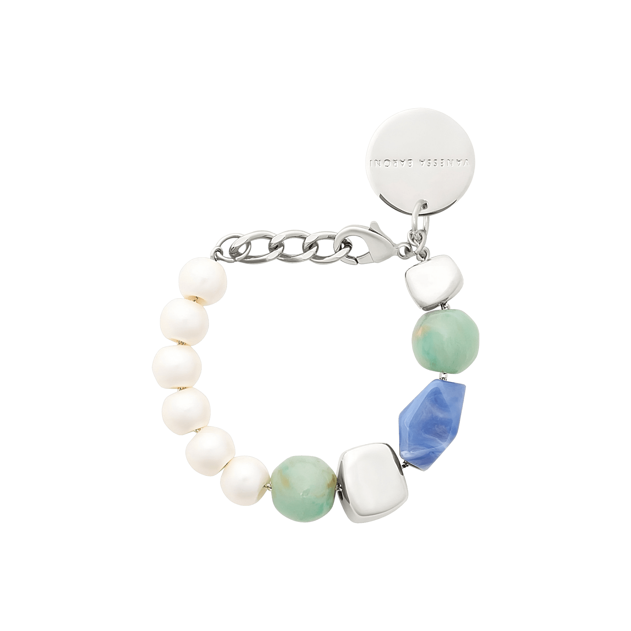 Vanessa Baroni Armband Formentera blue, versilbert