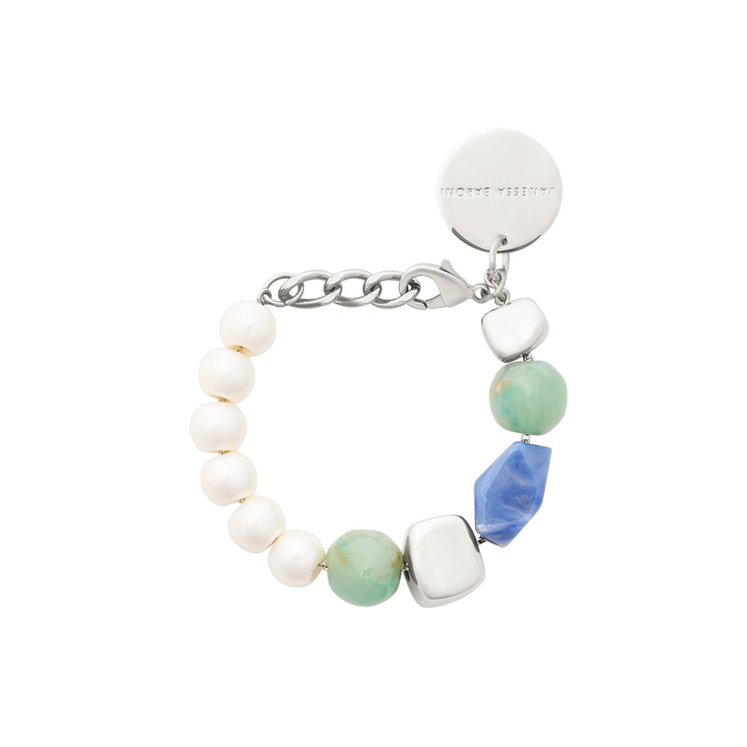 Vanessa Baroni Armband Formentera blue, versilbert