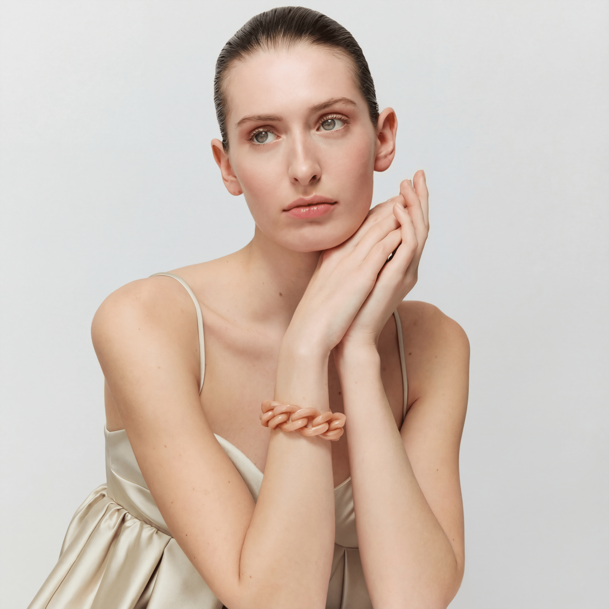 Vanessa Baroni Armband Great, blush marble, vergoldet