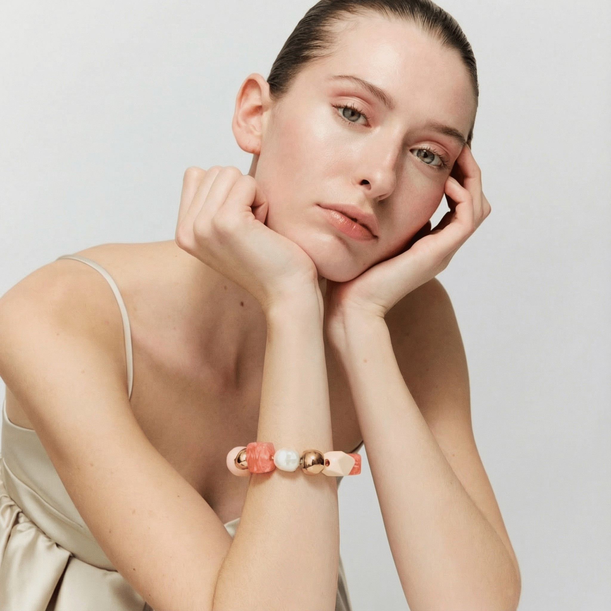 Vanessa Baroni Armband Ibiza, watermelon, vergoldet