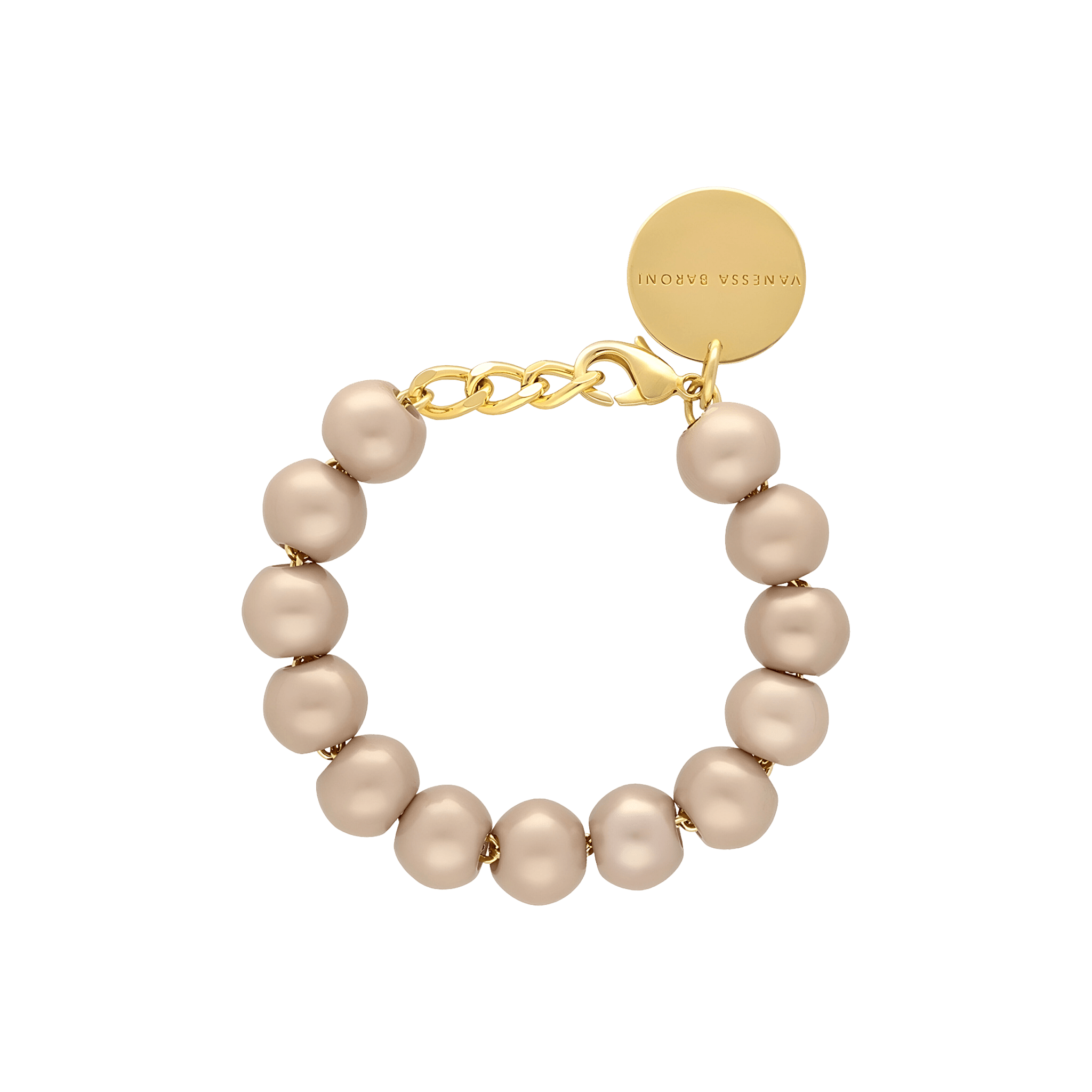 Vanessa Baroni Armband Mini Beads, champagner pearl, vergoldet