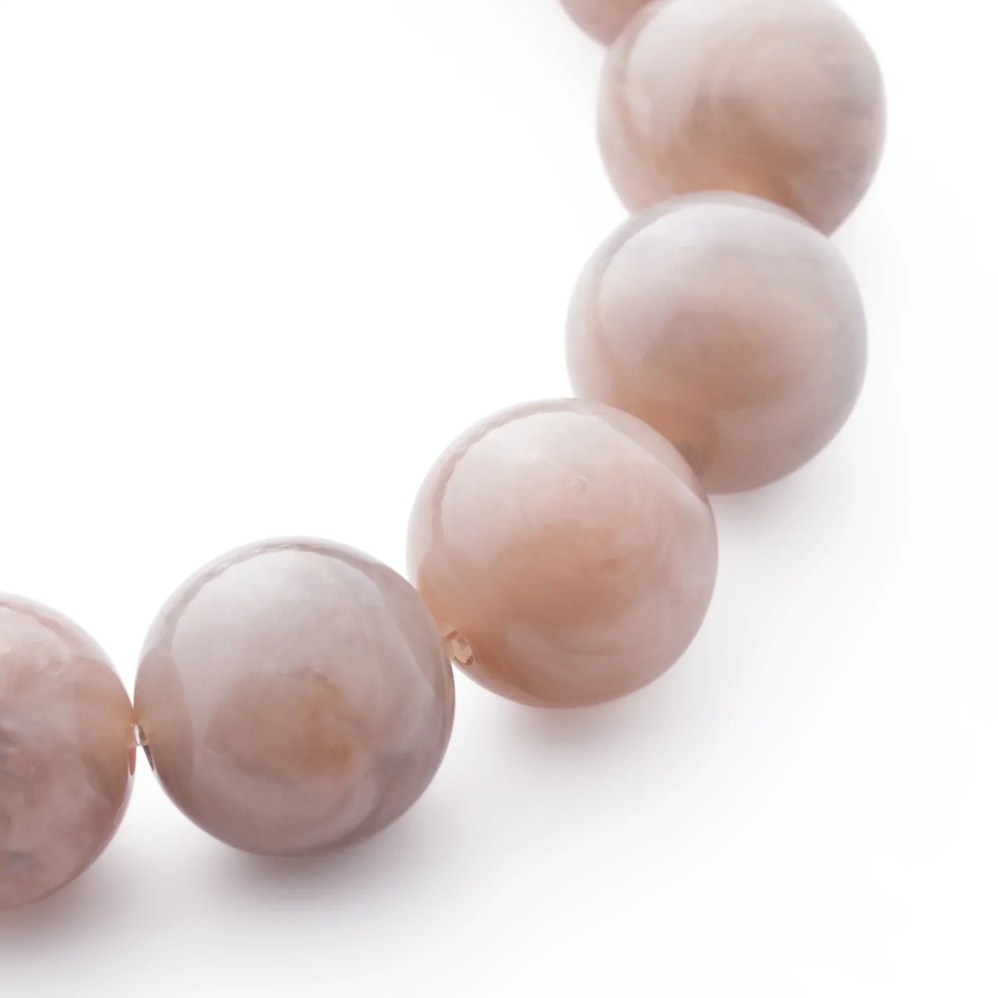 Vanessa Baroni Armband Mini Beads Flex, biancone marble, vergoldet