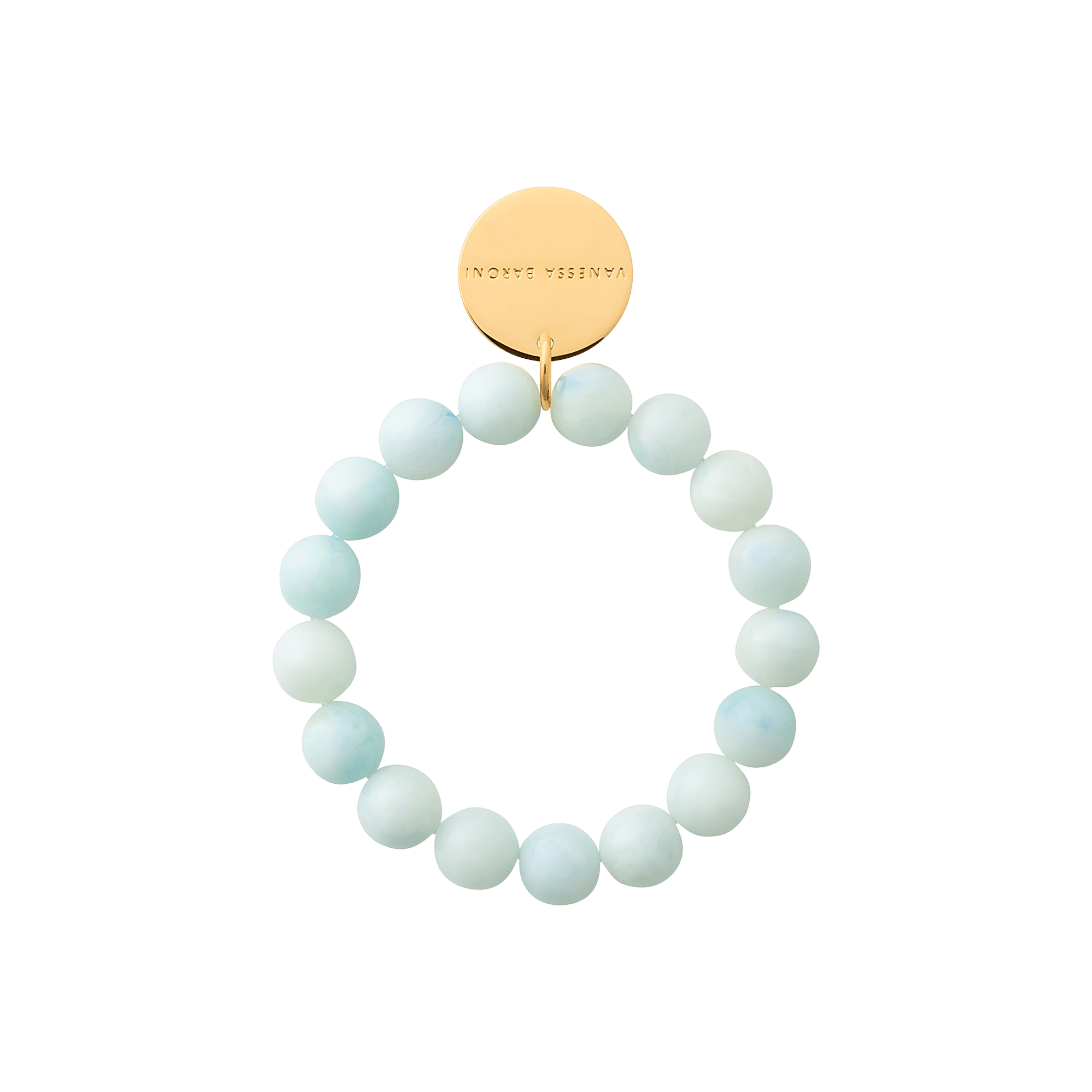 Vanessa Baroni Armband Mini Beads Flex, cloud marble, vergoldet