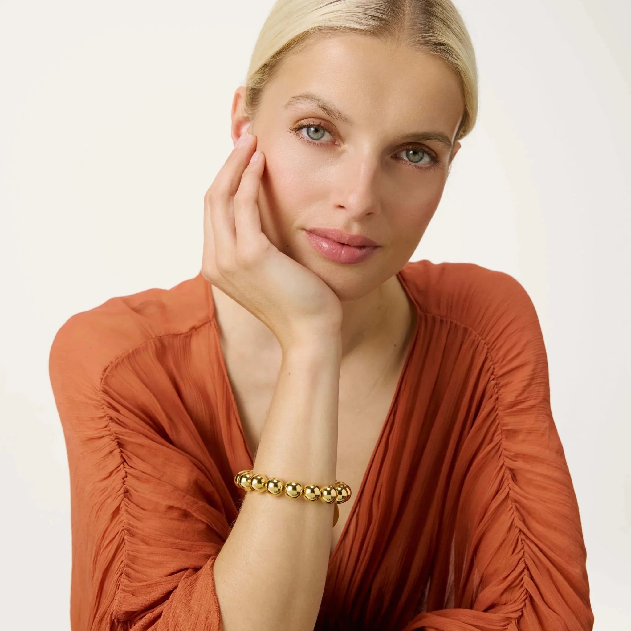 Vanessa Baroni Armband Mini Beads Flex, gold, vergoldet