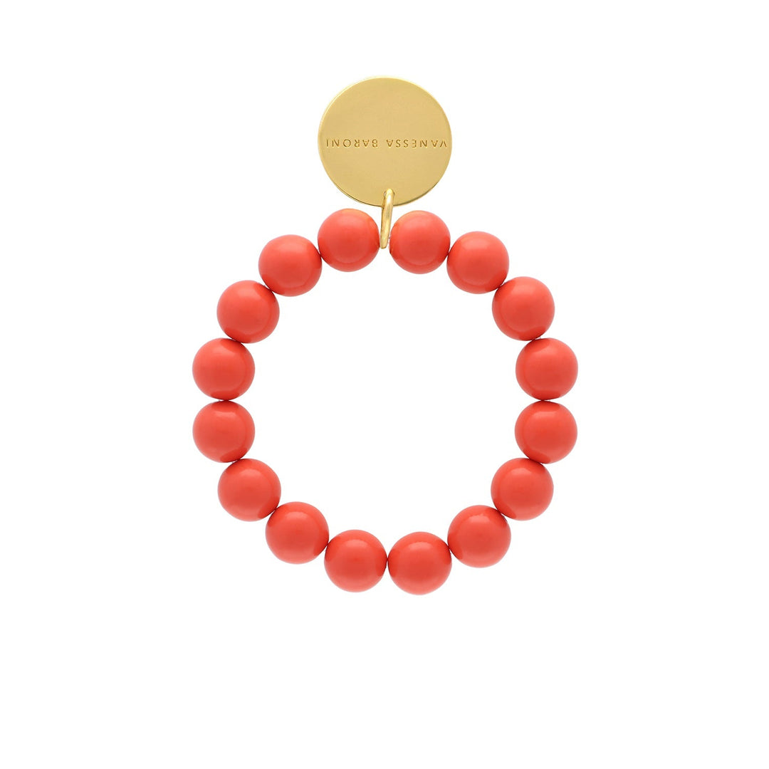 Vanessa Baroni Armband Mini Beads Flex, lipstick, vergoldet