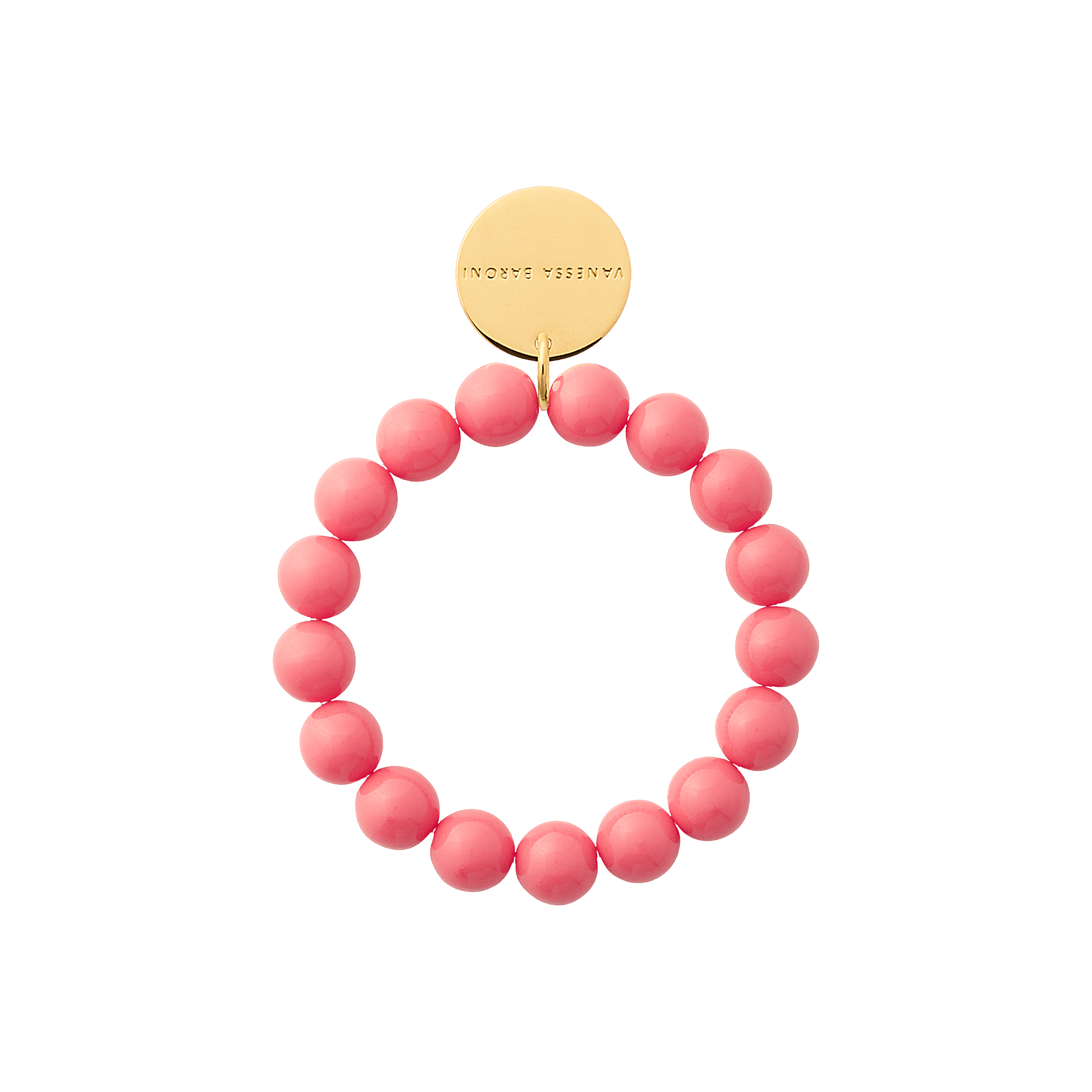 Vanessa Baroni Armband Mini Beads Flex, new flamingo, vergoldet