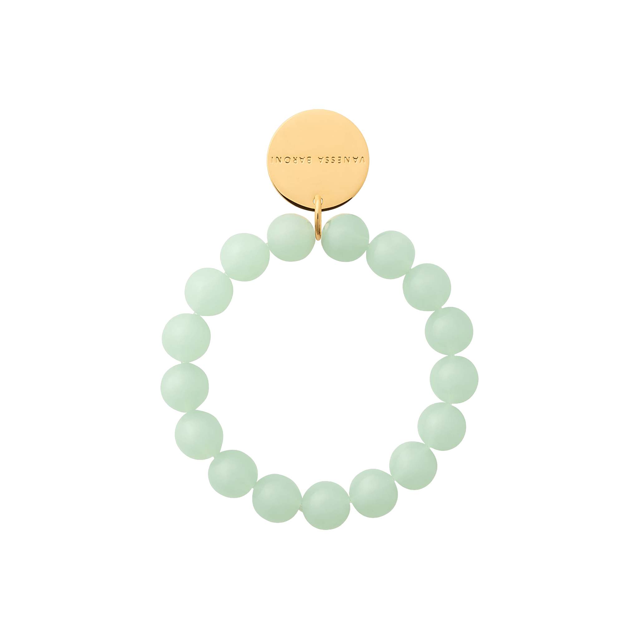 Vanessa Baroni Armband Mini Beads Flex, opaline mint, vergoldet