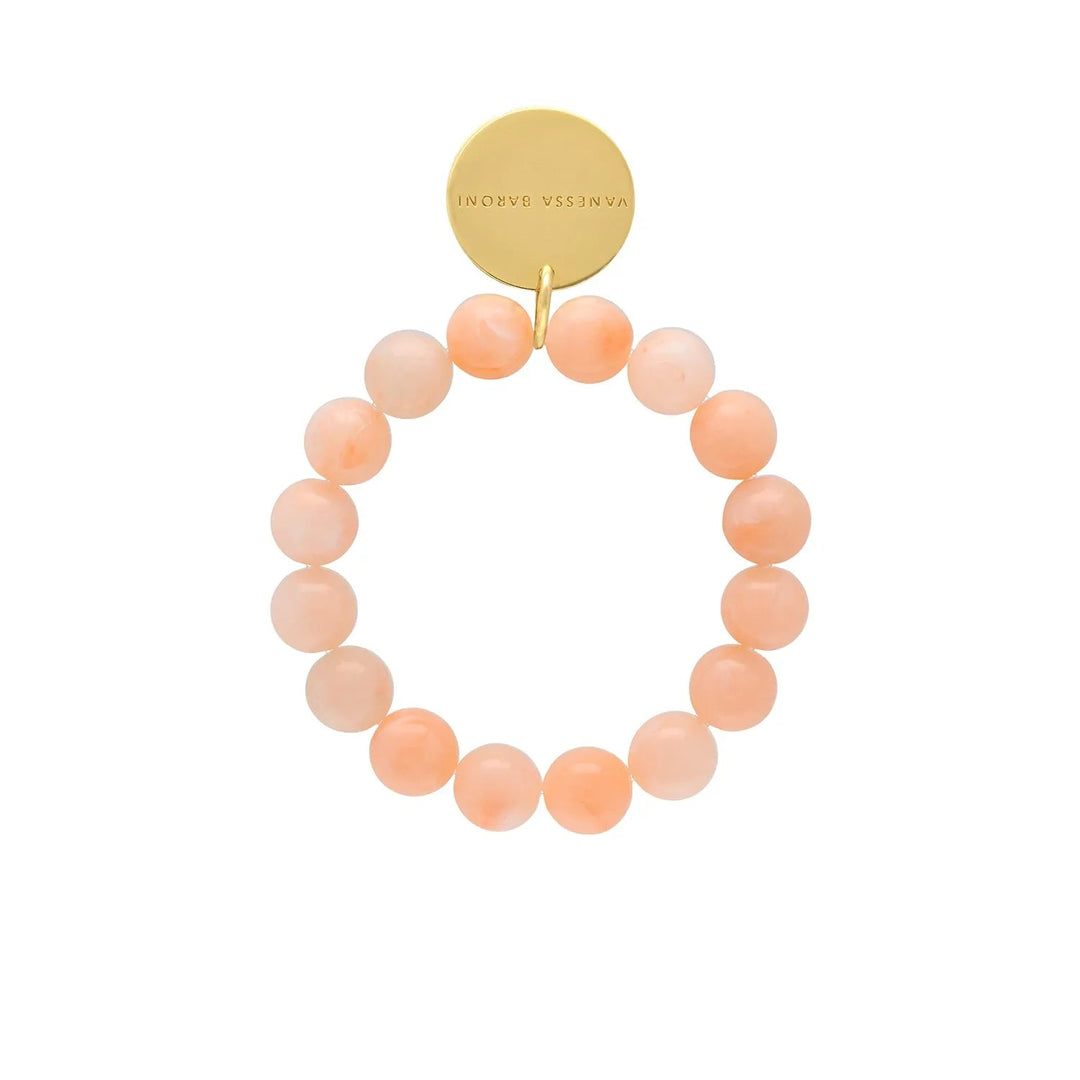 Vanessa Baroni Armband Mini Beads Flex, peach sorbet, vergoldet