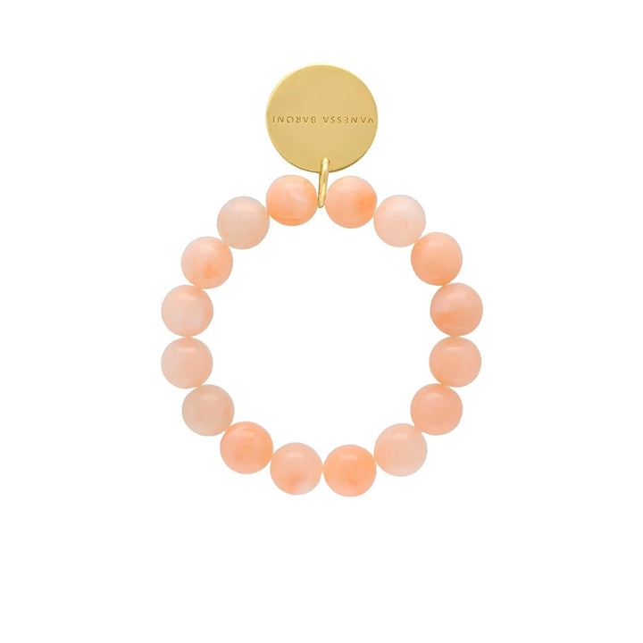 Vanessa Baroni Armband Mini Beads Flex, peach sorbet, vergoldet