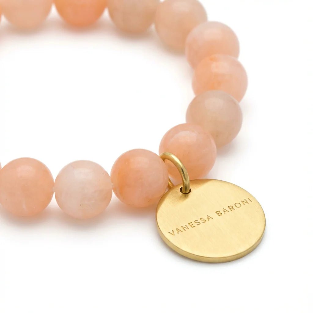 Vanessa Baroni Armband Mini Beads Flex, peach sorbet, vergoldet