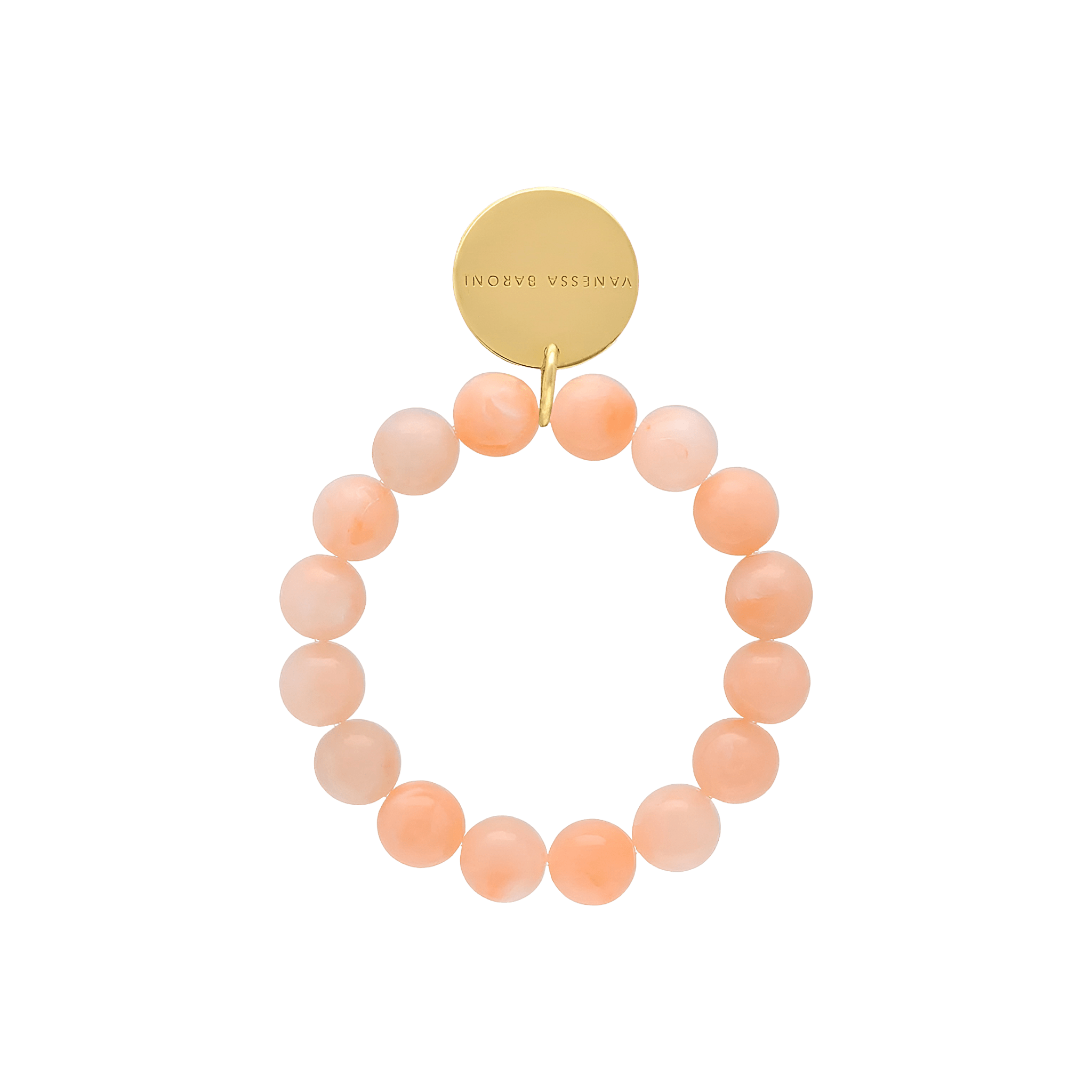 Vanessa Baroni Armband Mini Beads Flex, peach sorbet, vergoldet