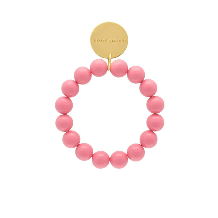 Vanessa Baroni Armband Mini Beads Flex, raspberry, vergoldet