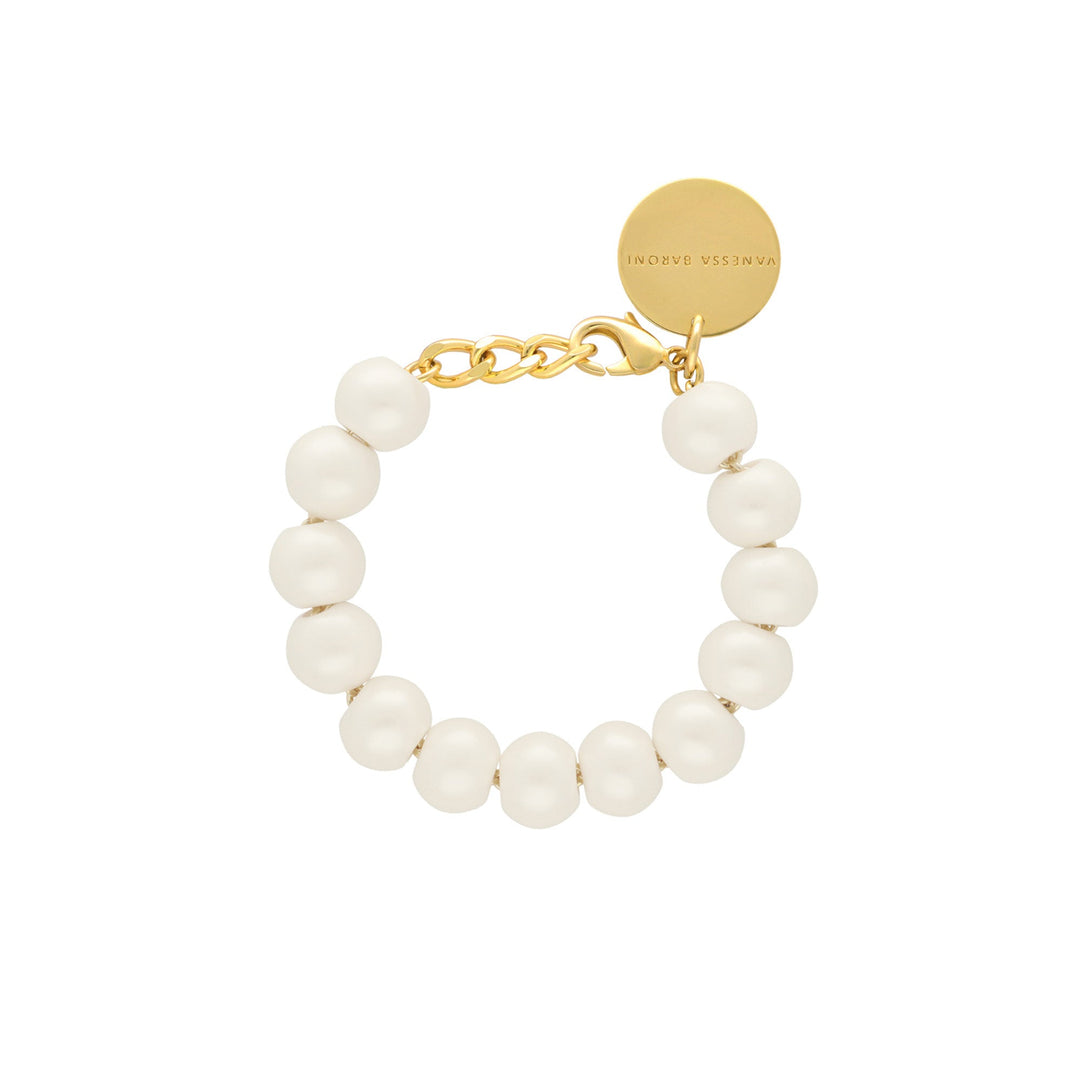 Vanessa Baroni Armband Mini Beads, pearl, vergoldet