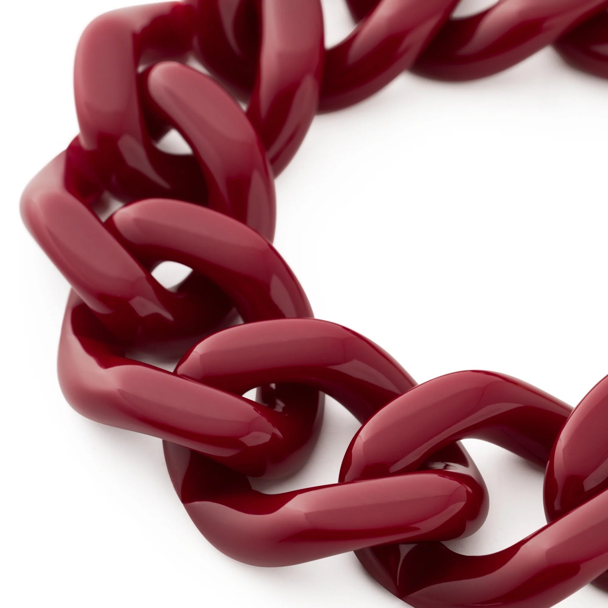 Vanessa Baroni Armband Mini Flat Chain, bordeaux, vergoldet