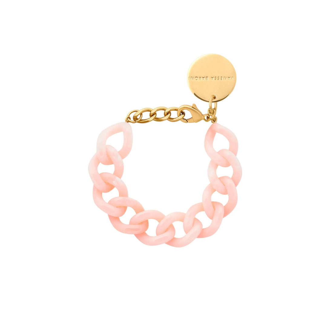Vanessa Baroni Armband Mini Flat Chain, peach sorbet, vergoldet