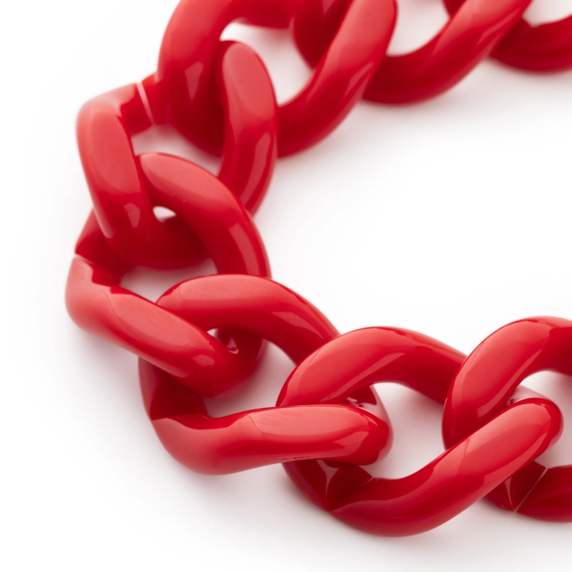 Vanessa Baroni Armband Mini Flat Chain, scarlet red, vergoldet