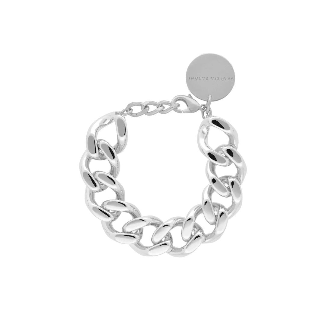 Vanessa Baroni Armband Mini Flat Chain, silver, versilbert