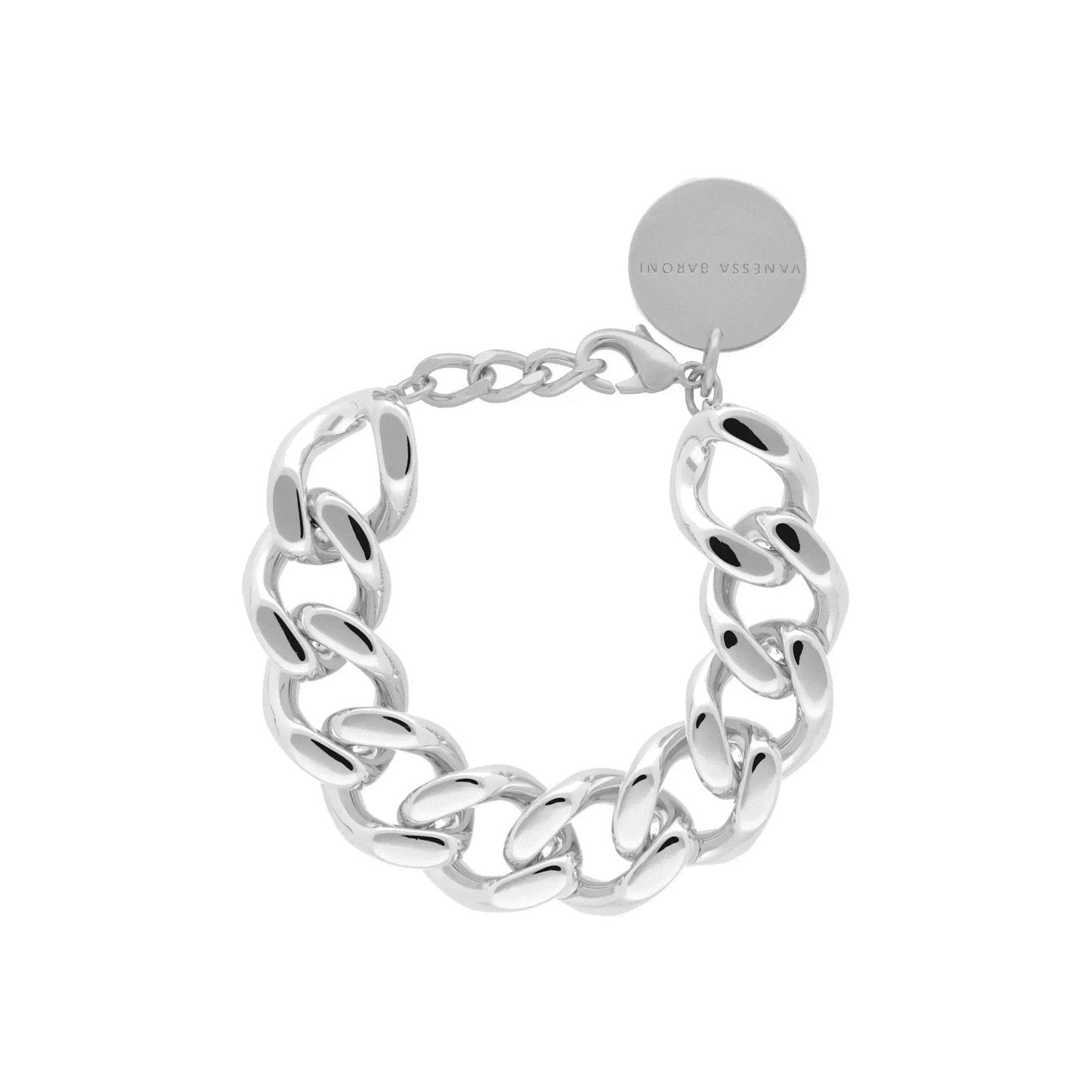 Vanessa Baroni Armband Mini Flat Chain, silver, versilbert