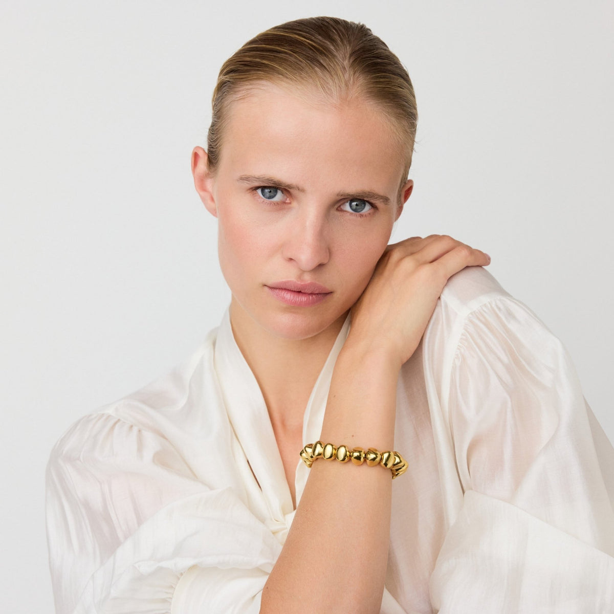 Vanessa Baroni Armband Mini Stone Flex, gold, vergoldet