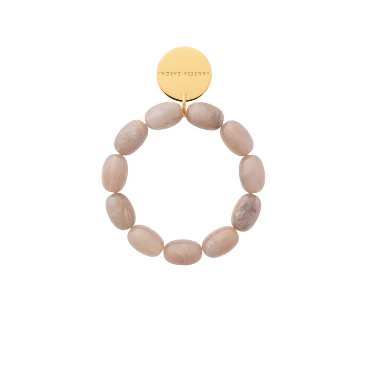 Vanessa Baroni Armband Olive Flex, biancone marble, vergoldet