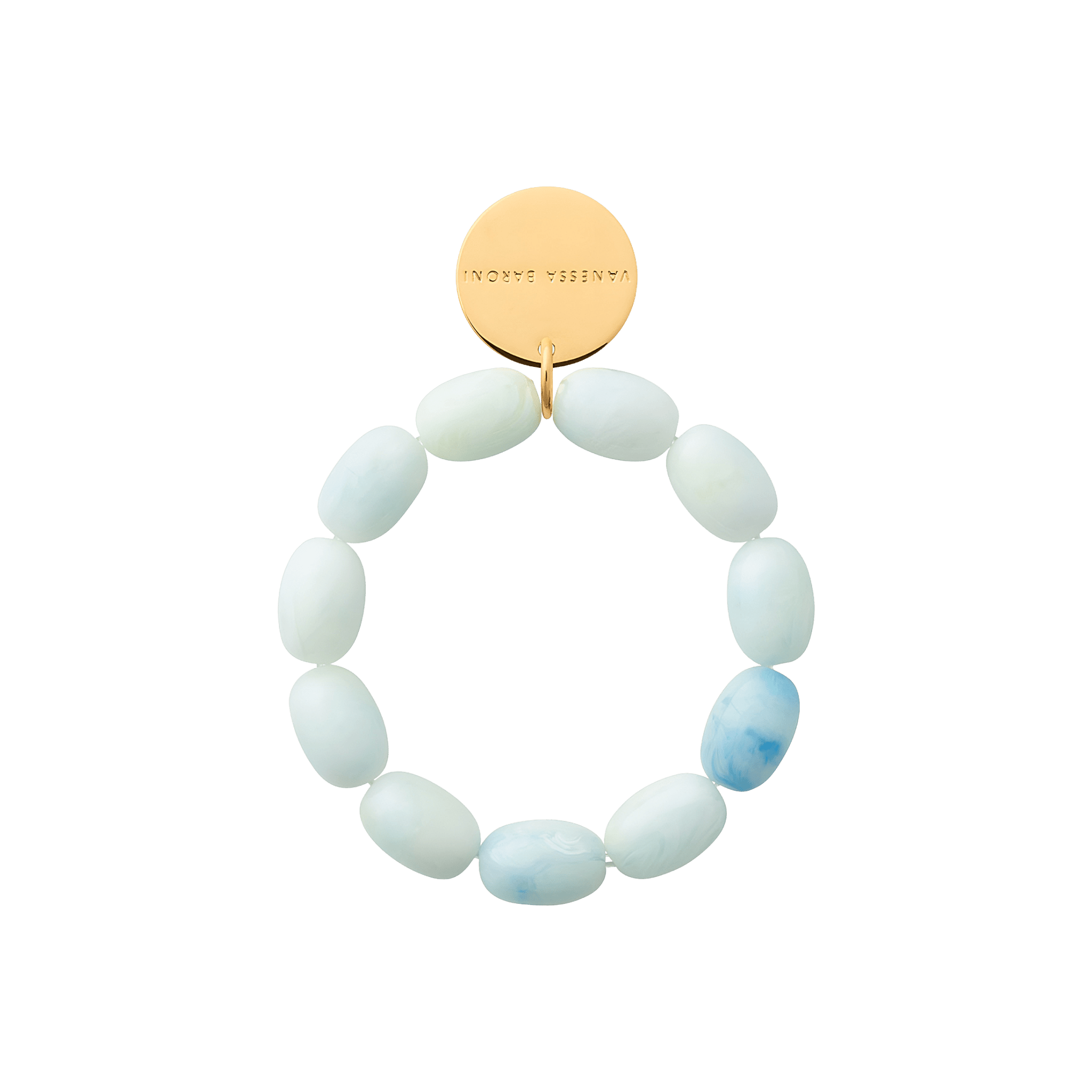 Vanessa Baroni Armband Olive Flex, cloud marble, vergoldet