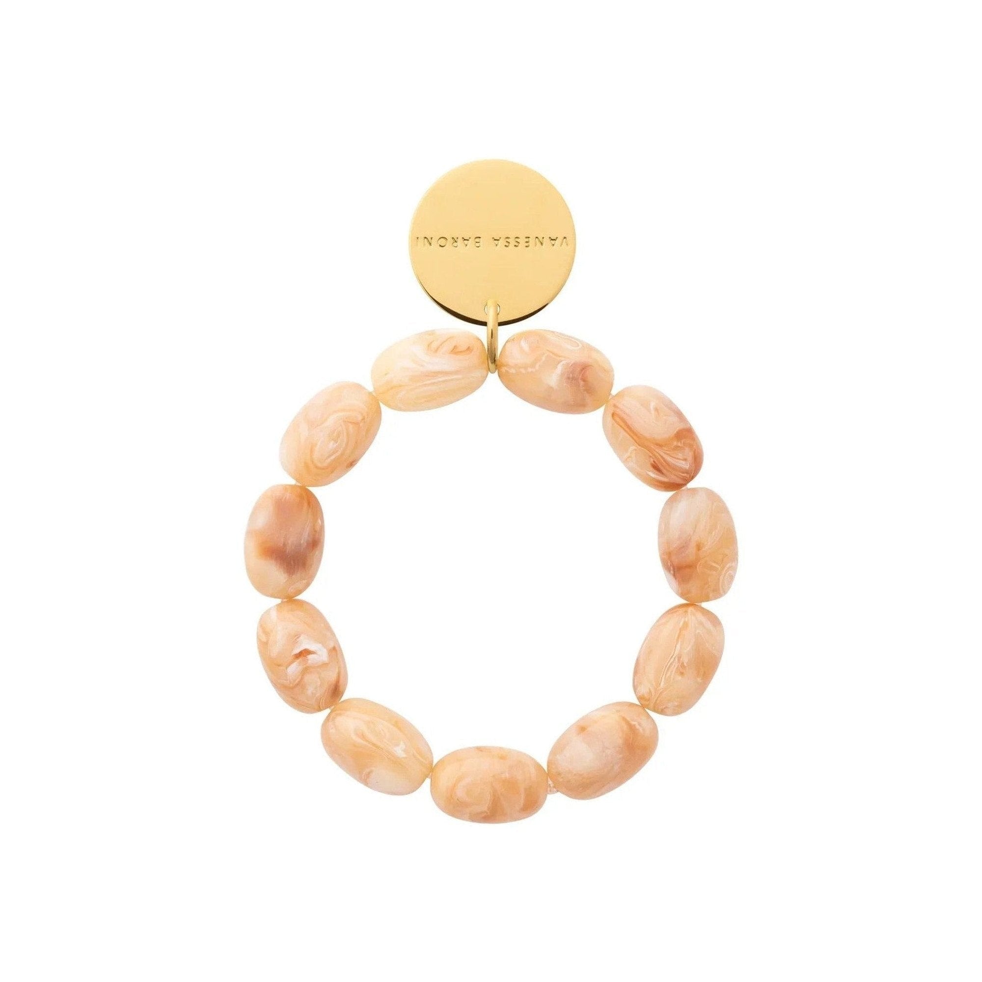 Vanessa Baroni Armband Olive Flex, creme brulee marble, vergoldet