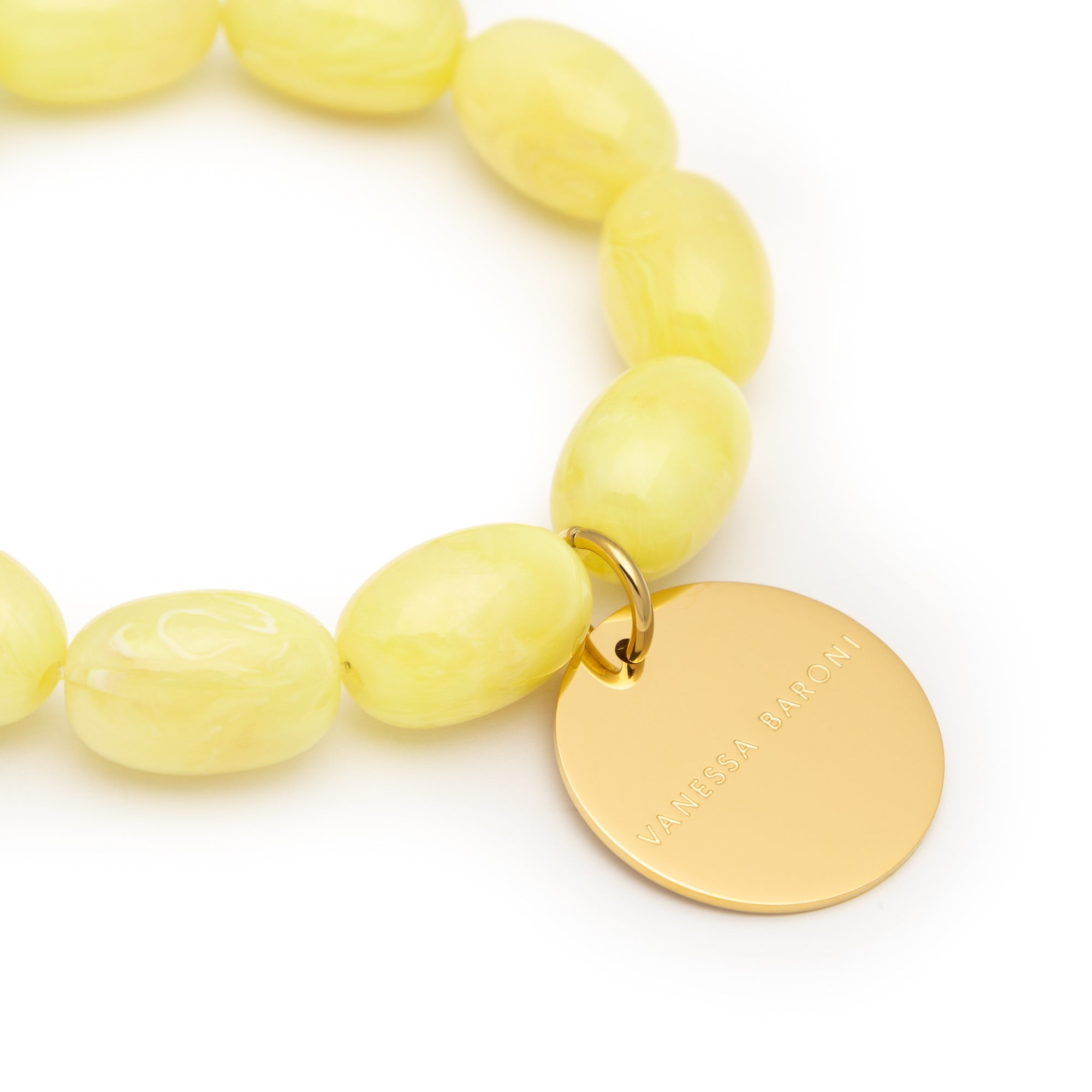 Vanessa Baroni Armband Olive Flex, lemon marble, vergoldet