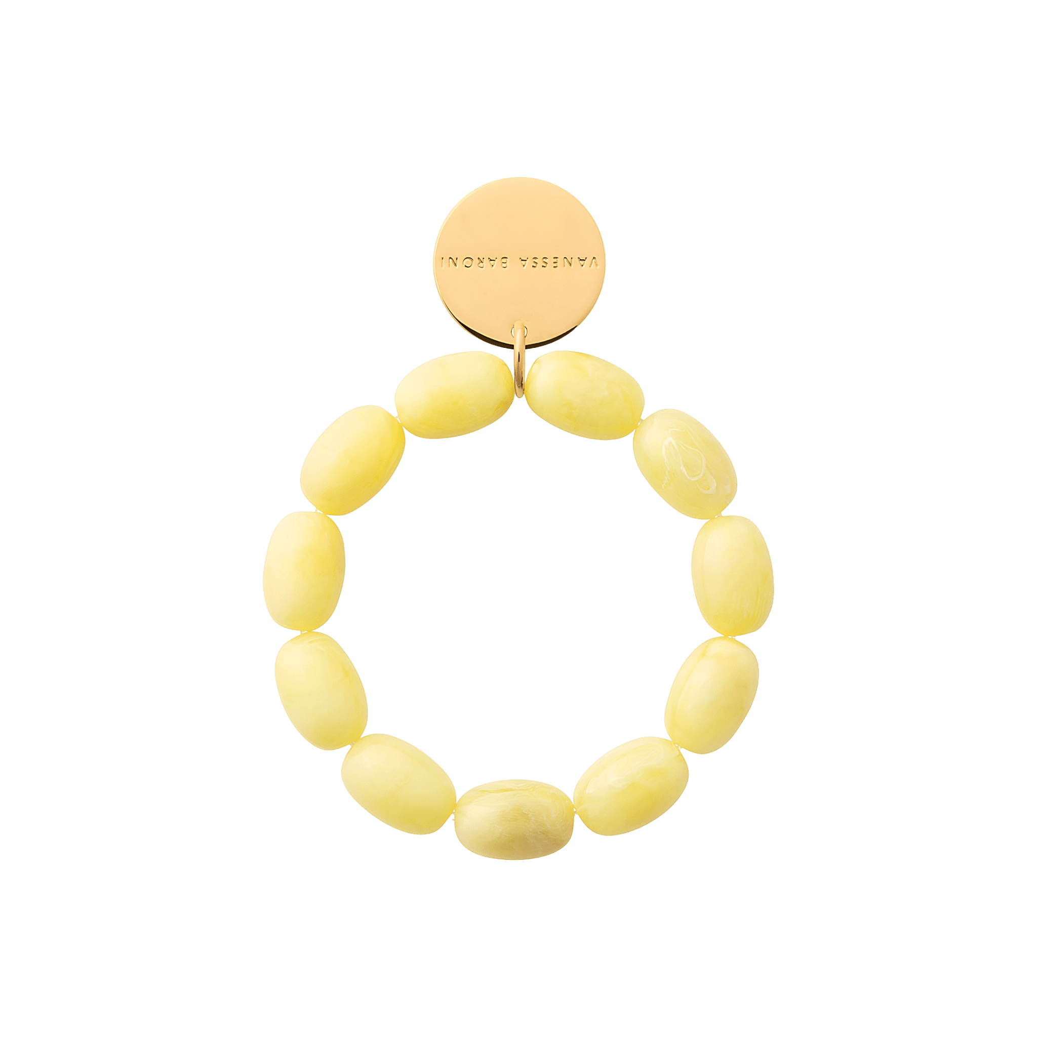 Vanessa Baroni Armband Olive Flex, lemon marble, vergoldet