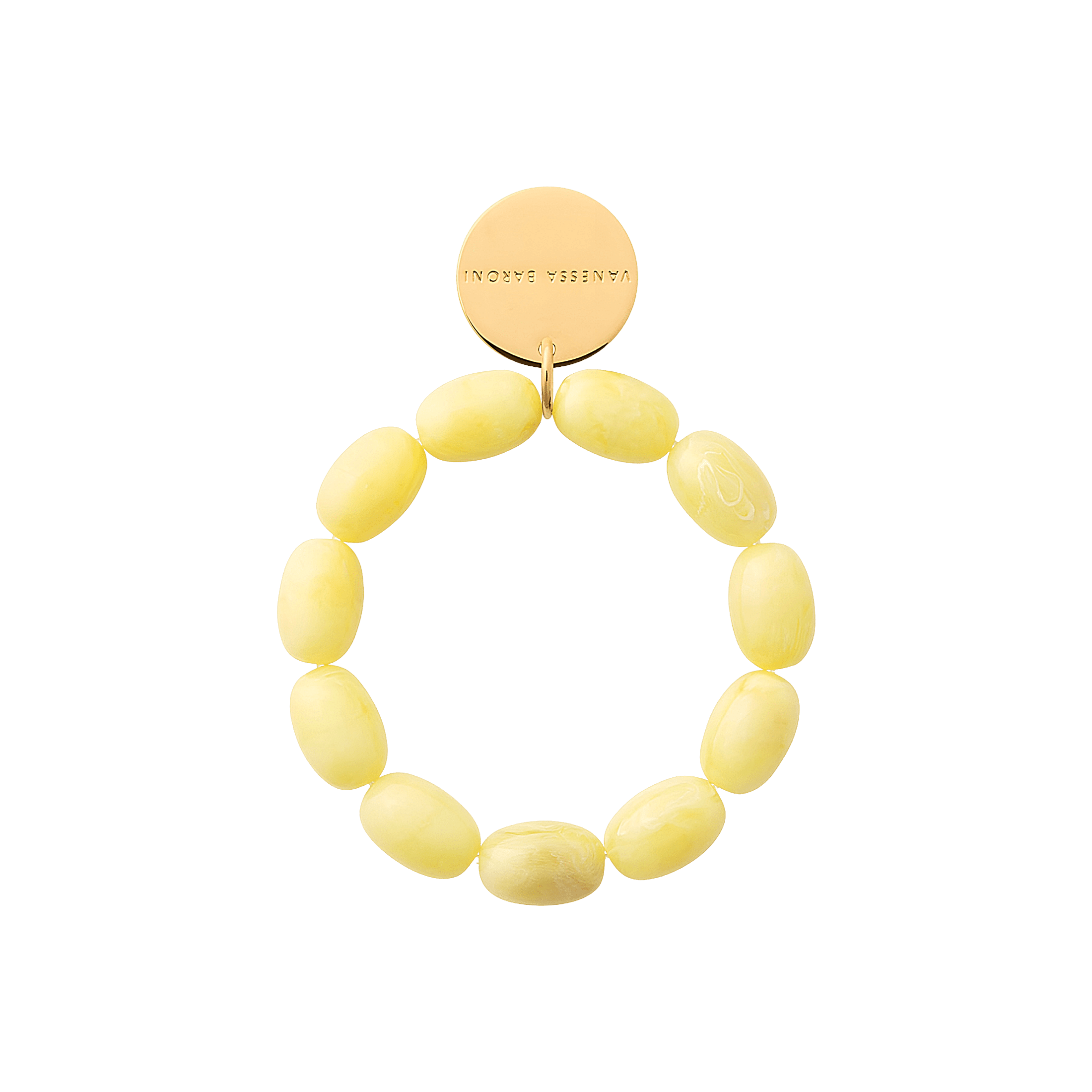 Vanessa Baroni Armband Olive Flex, lemon marble, vergoldet
