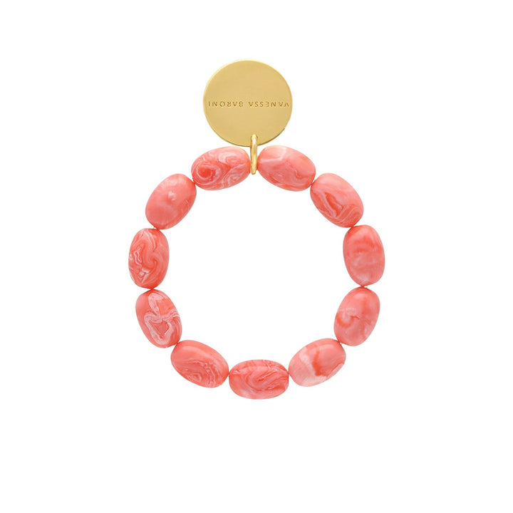 Vanessa Baroni Armband Olive Flex, strawberry icecream, vergoldet