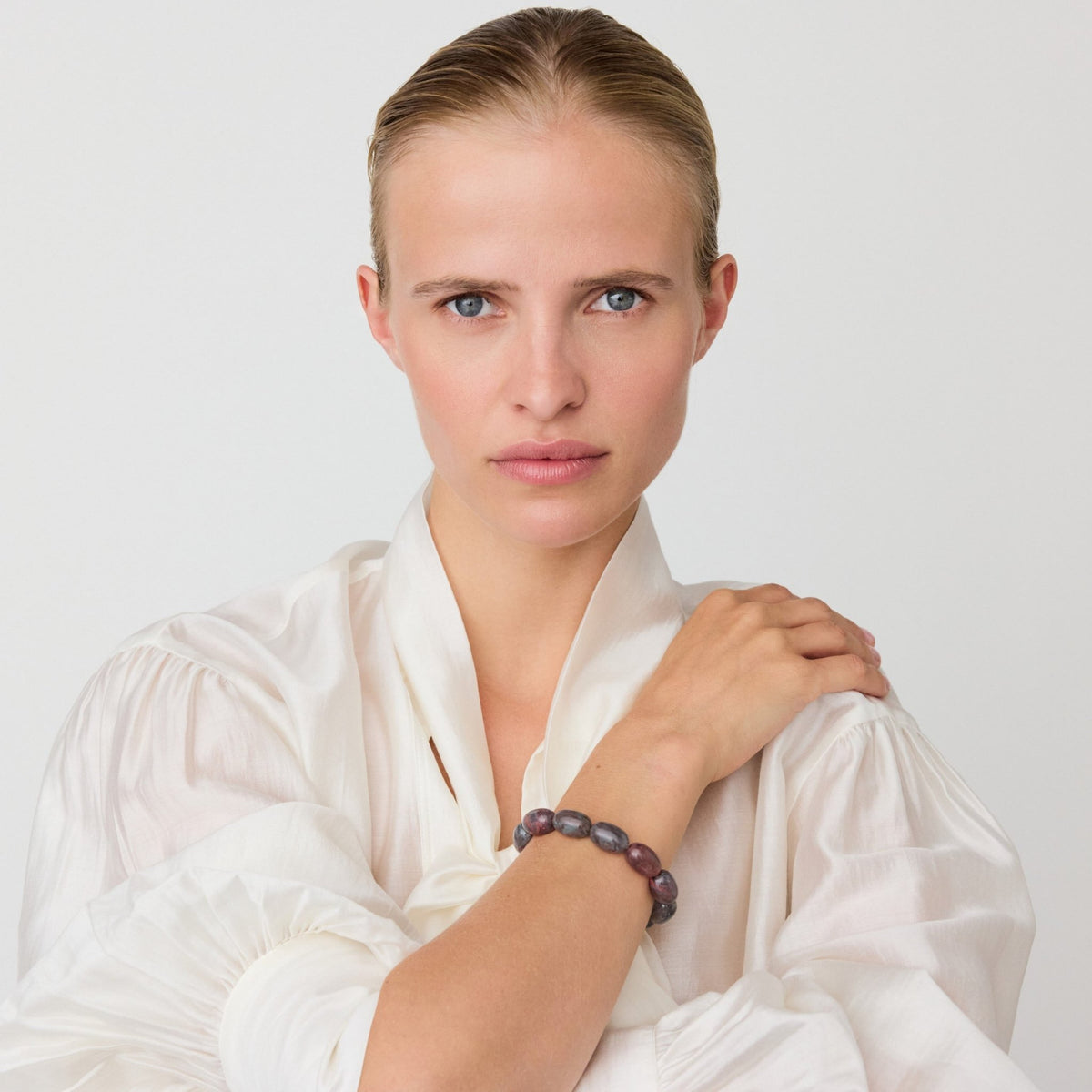 Vanessa Baroni Armband Olive Flex, vergoldet ikat marble