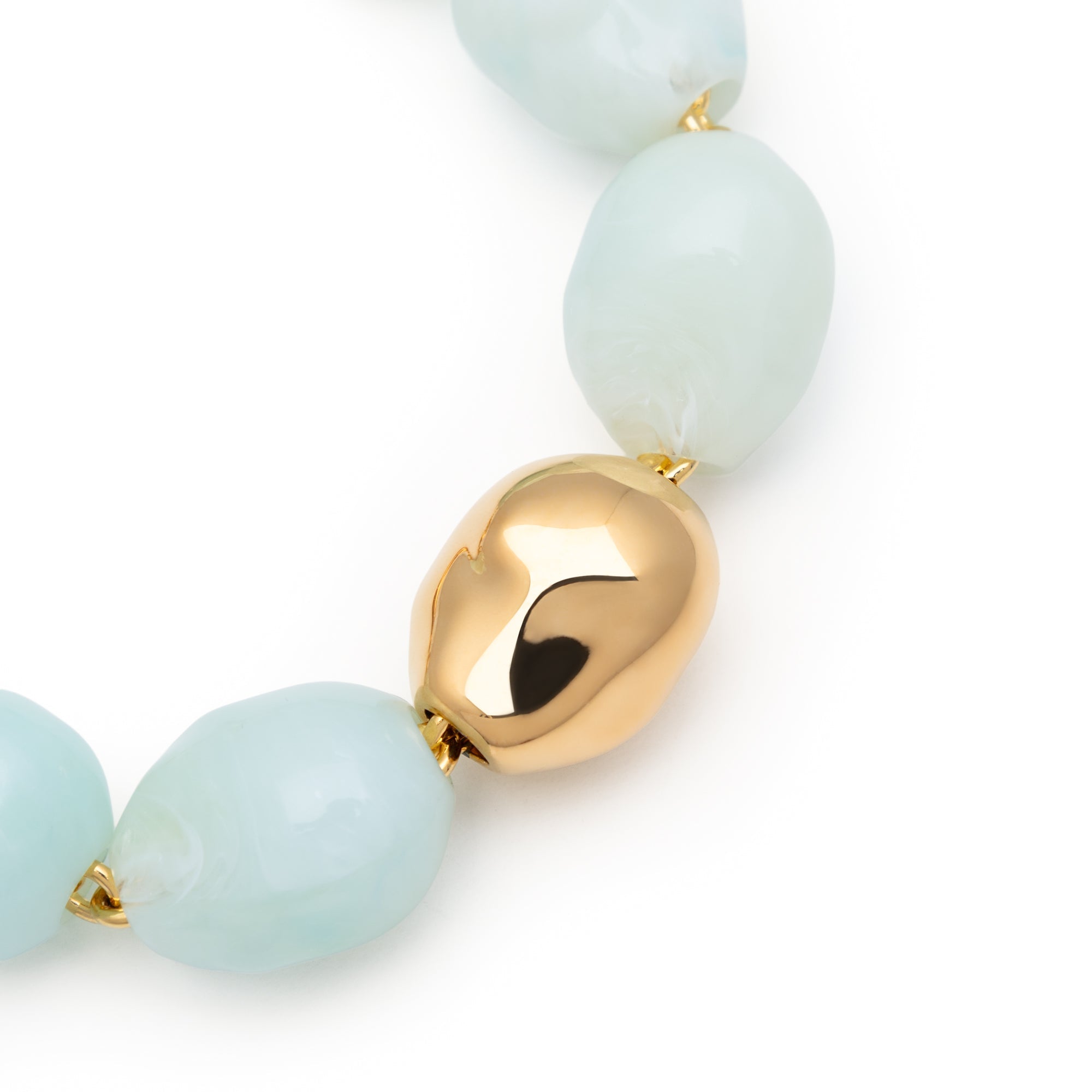 Vanessa Baroni Armband Organic Pearl, cloud marble, vergoldet