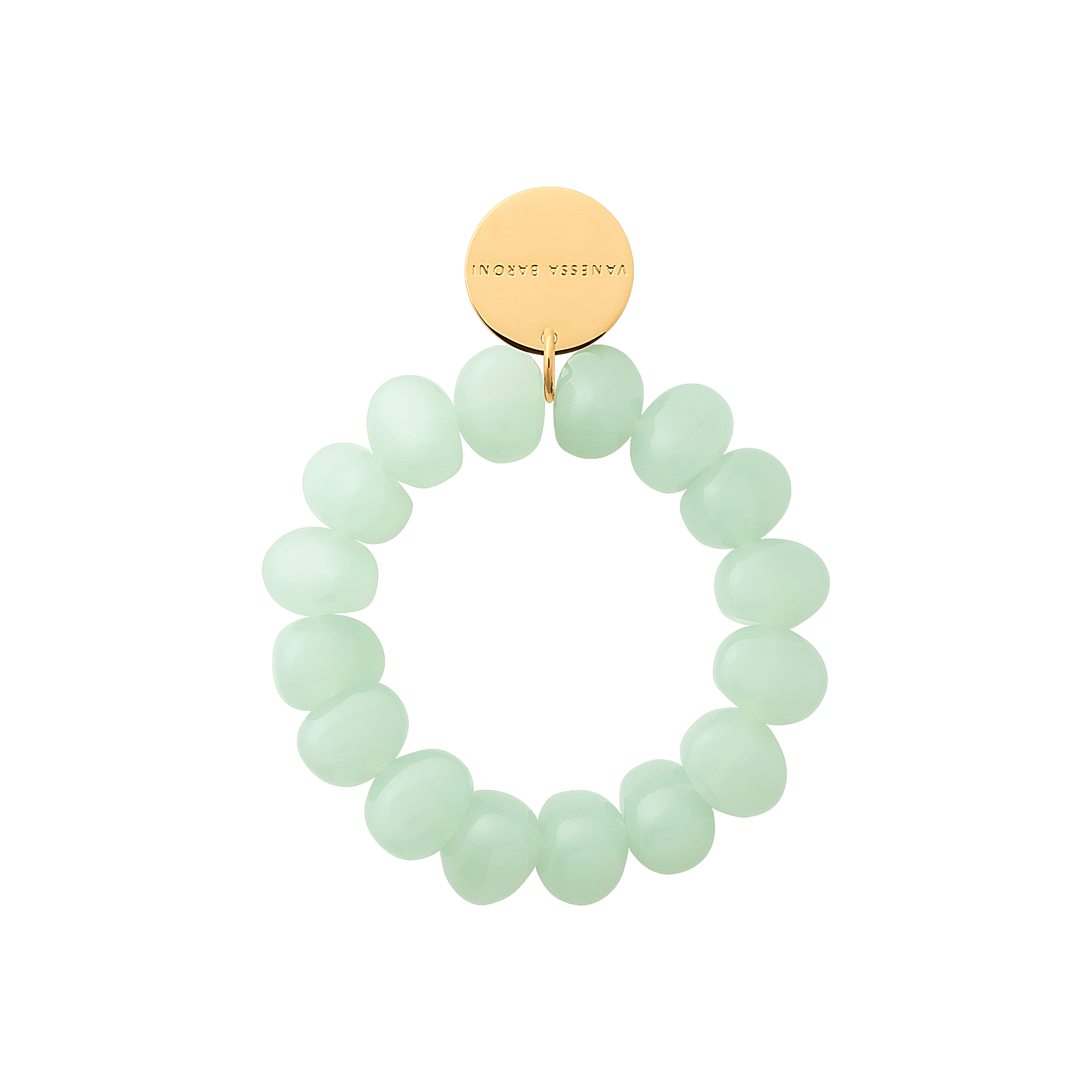 Vanessa Baroni Armband Stone Flex, opaline mint, vergoldet