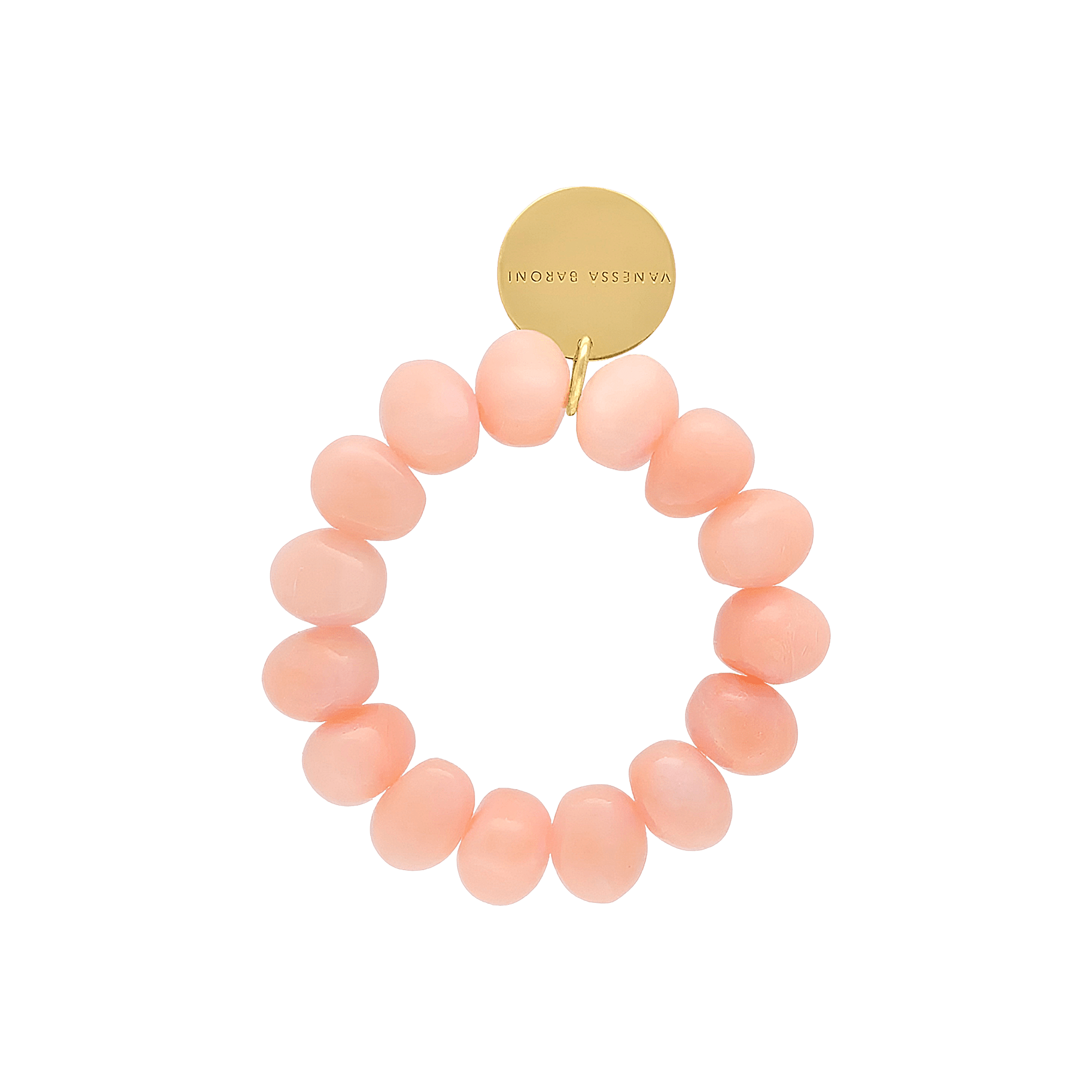 Vanessa Baroni Armband Stone Flex, peach sorbet, vergoldet