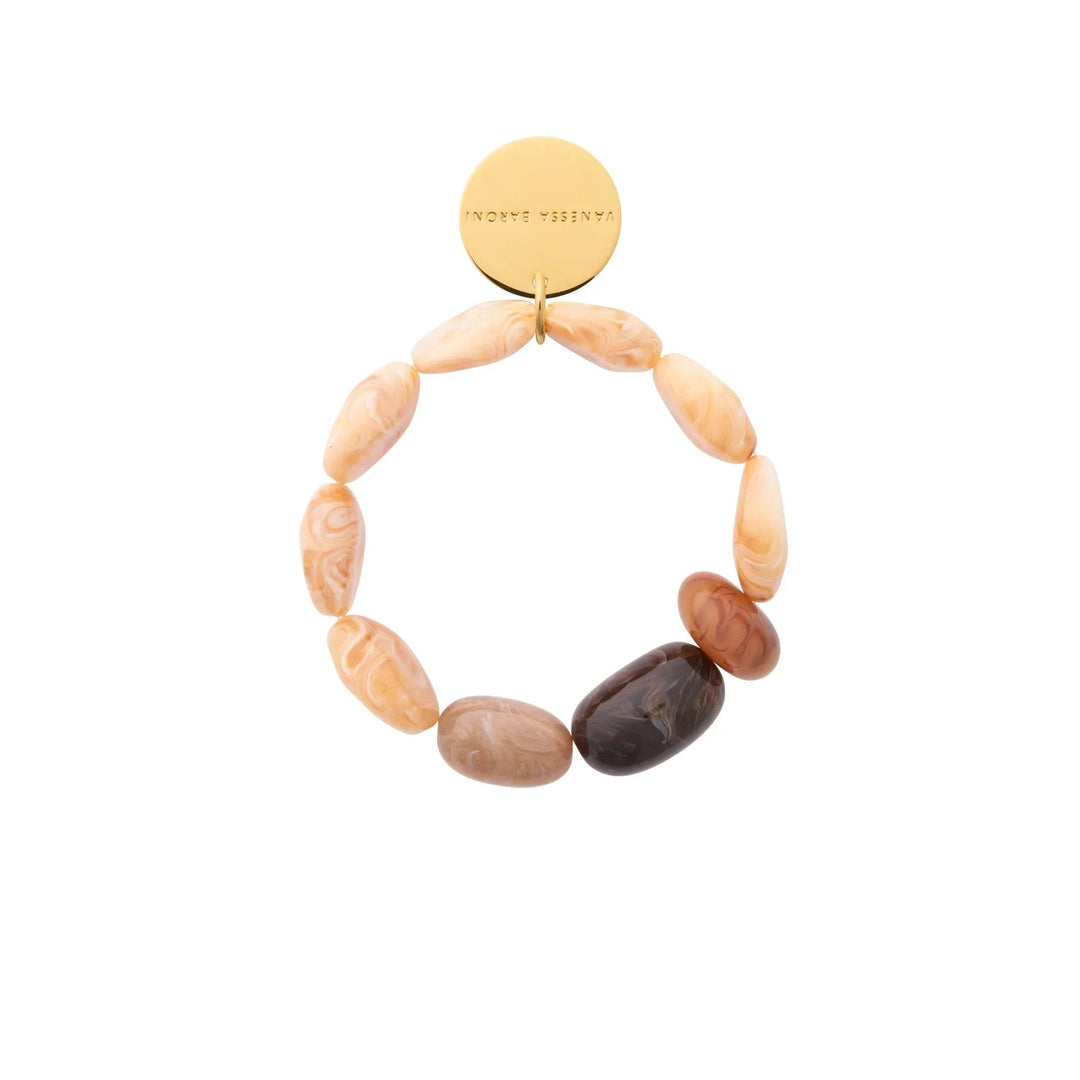 Vanessa Baroni Armband Unique Flex, creme brulee marble, vergoldet