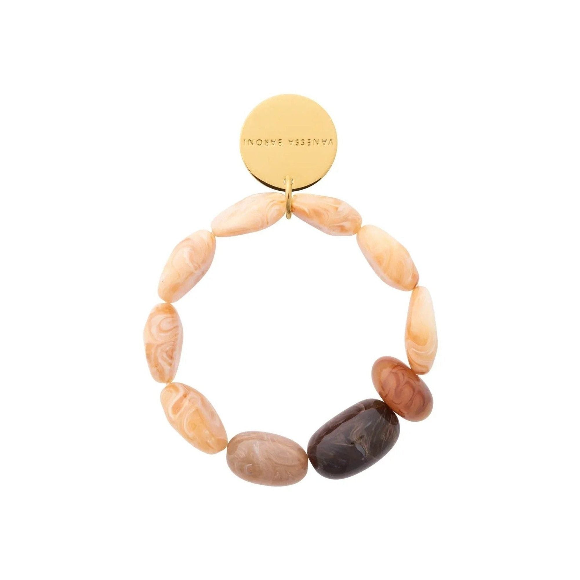 Vanessa Baroni Armband Unique Flex, creme brulee marble, vergoldet