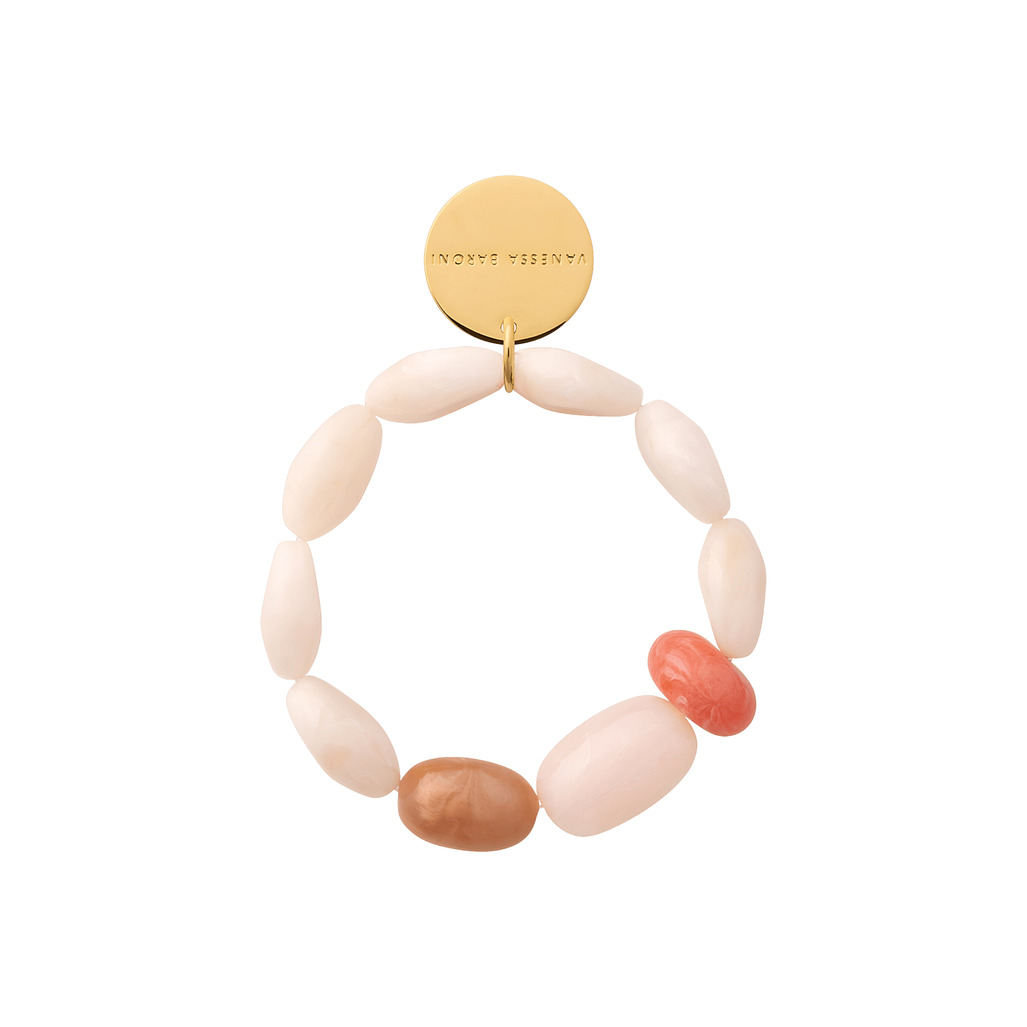 Vanessa Baroni Armband Unique Flex, latte marble, vergoldet