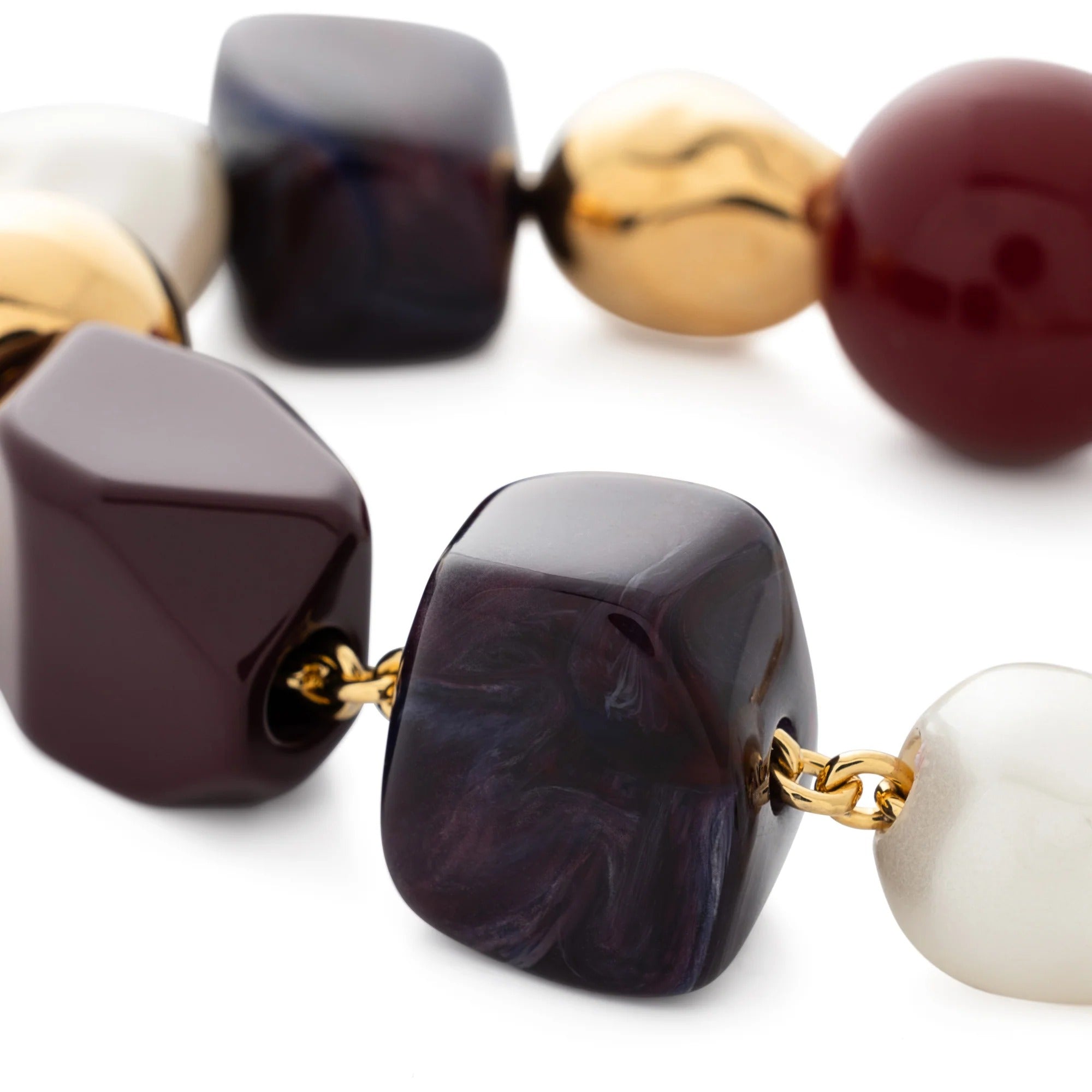 Vanessa Baroni Armband Winter Ibiza, bordeaux, vergoldet