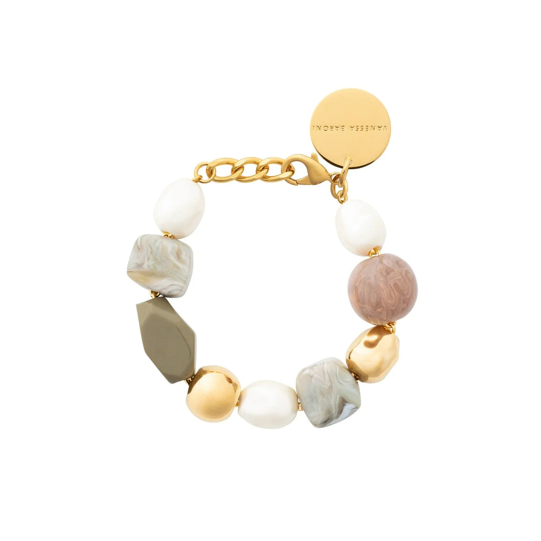 Vanessa Baroni Armband Winter Ibiza, green, vergoldet