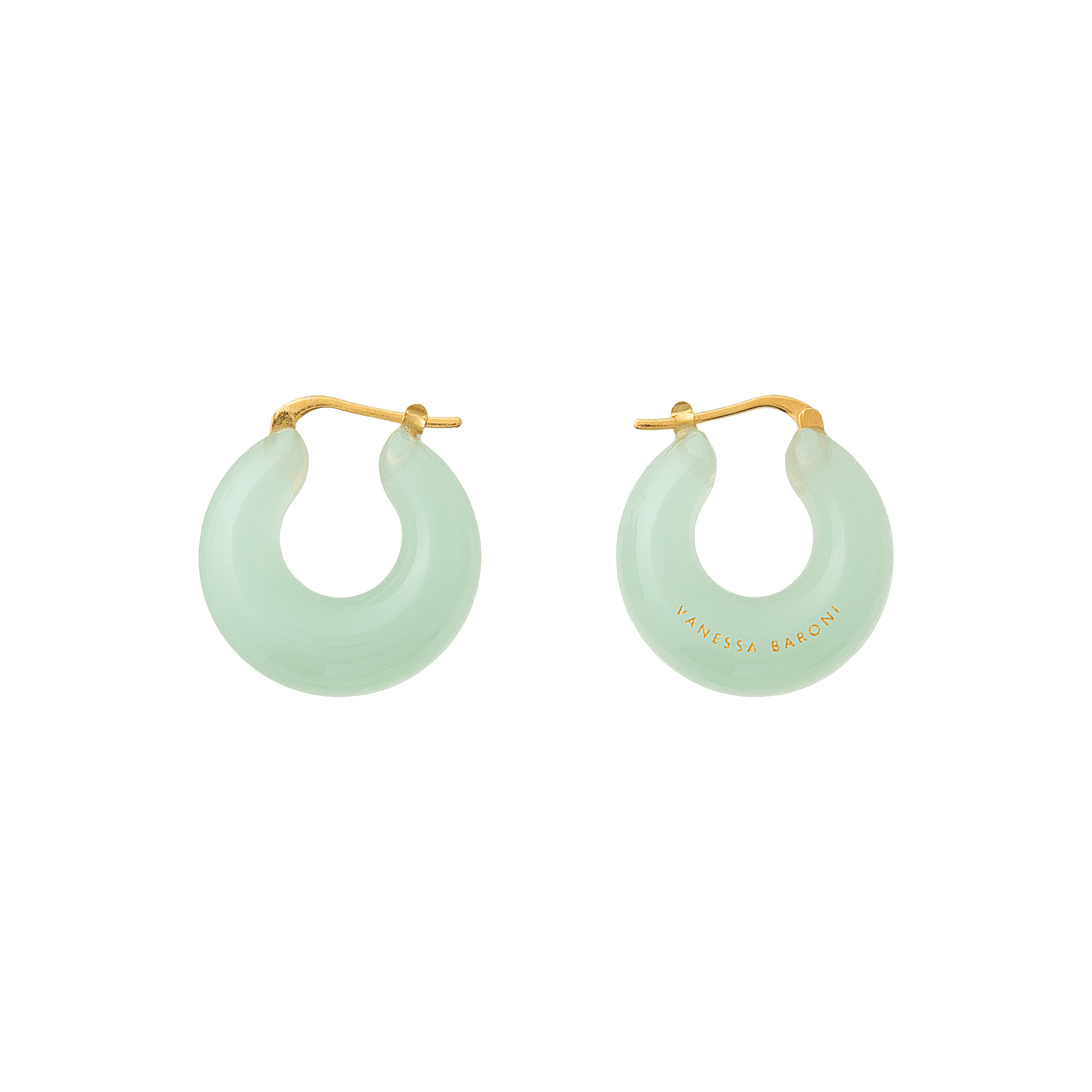 Vanessa Baroni Creolen Circlet, opaline mint, vergoldet