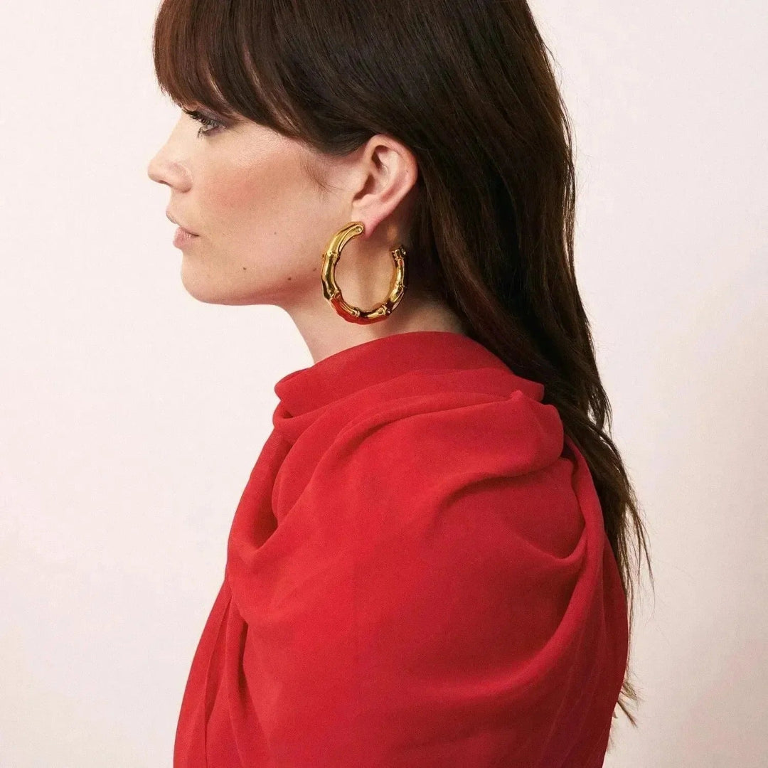 Vanessa Baroni Creolen Bamboo Big, gold, vergoldet