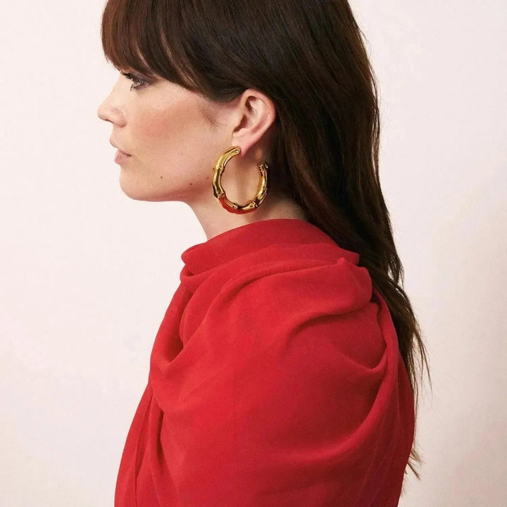 Vanessa Baroni Creolen Bamboo Big, gold, vergoldet