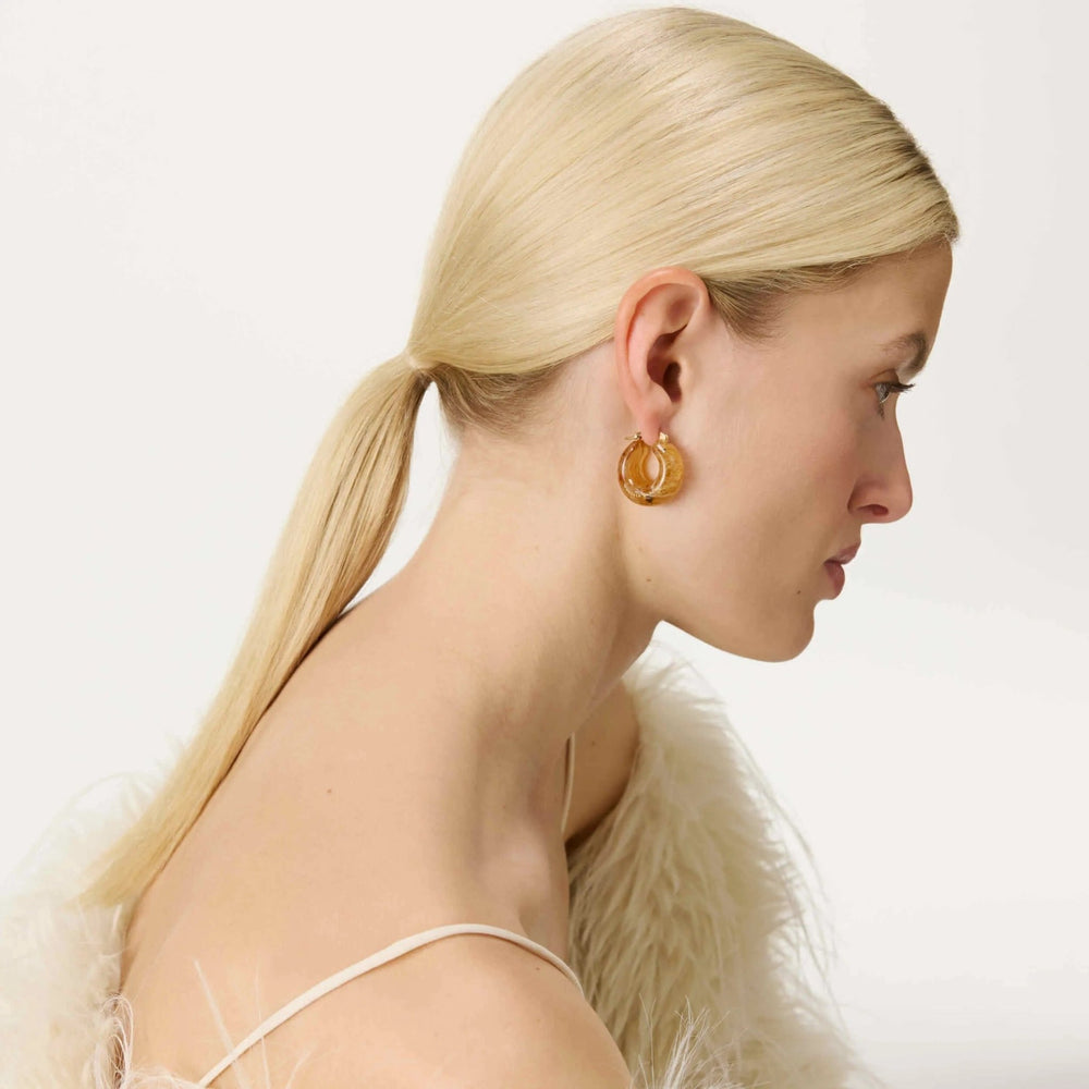 Vanessa Baroni Creolen Circlet, bernstein, vergoldet