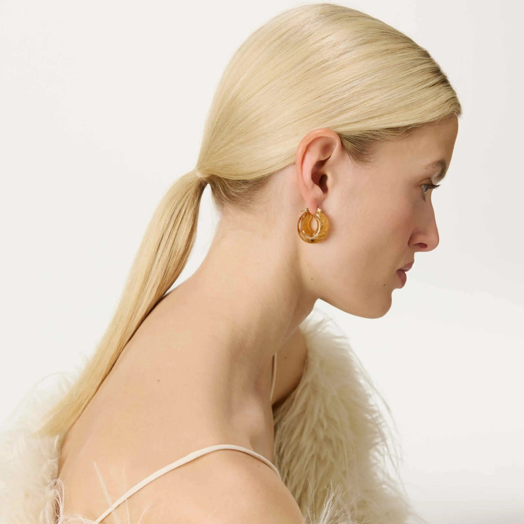 Vanessa Baroni Creolen Circlet, bernstein, vergoldet