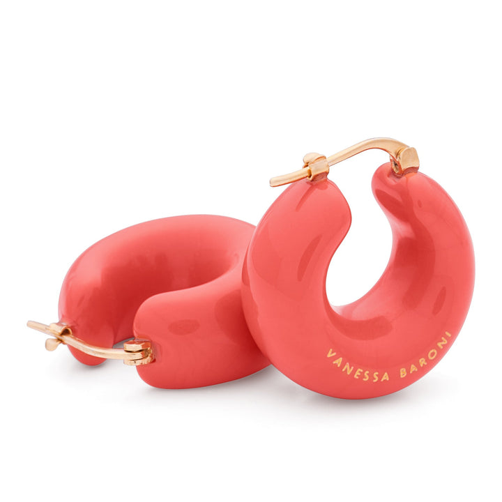 Vanessa Baroni Creolen Circlet, lipstick, vergoldet