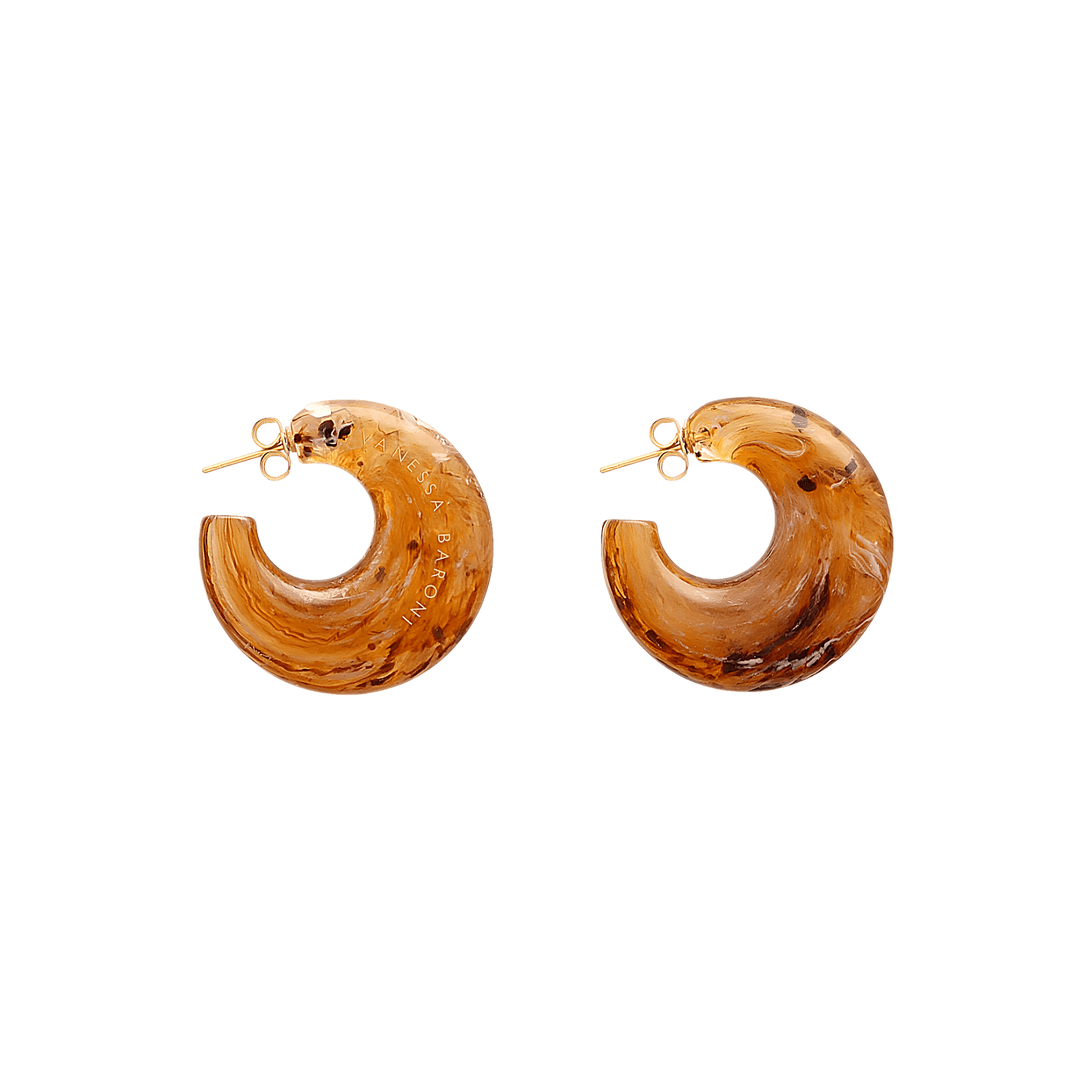 Vanessa Baroni Creolen Moon, bernstein, vergoldet