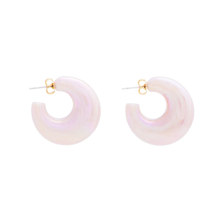 Vanessa Baroni Creolen Moon, iridescent rose, vergoldet