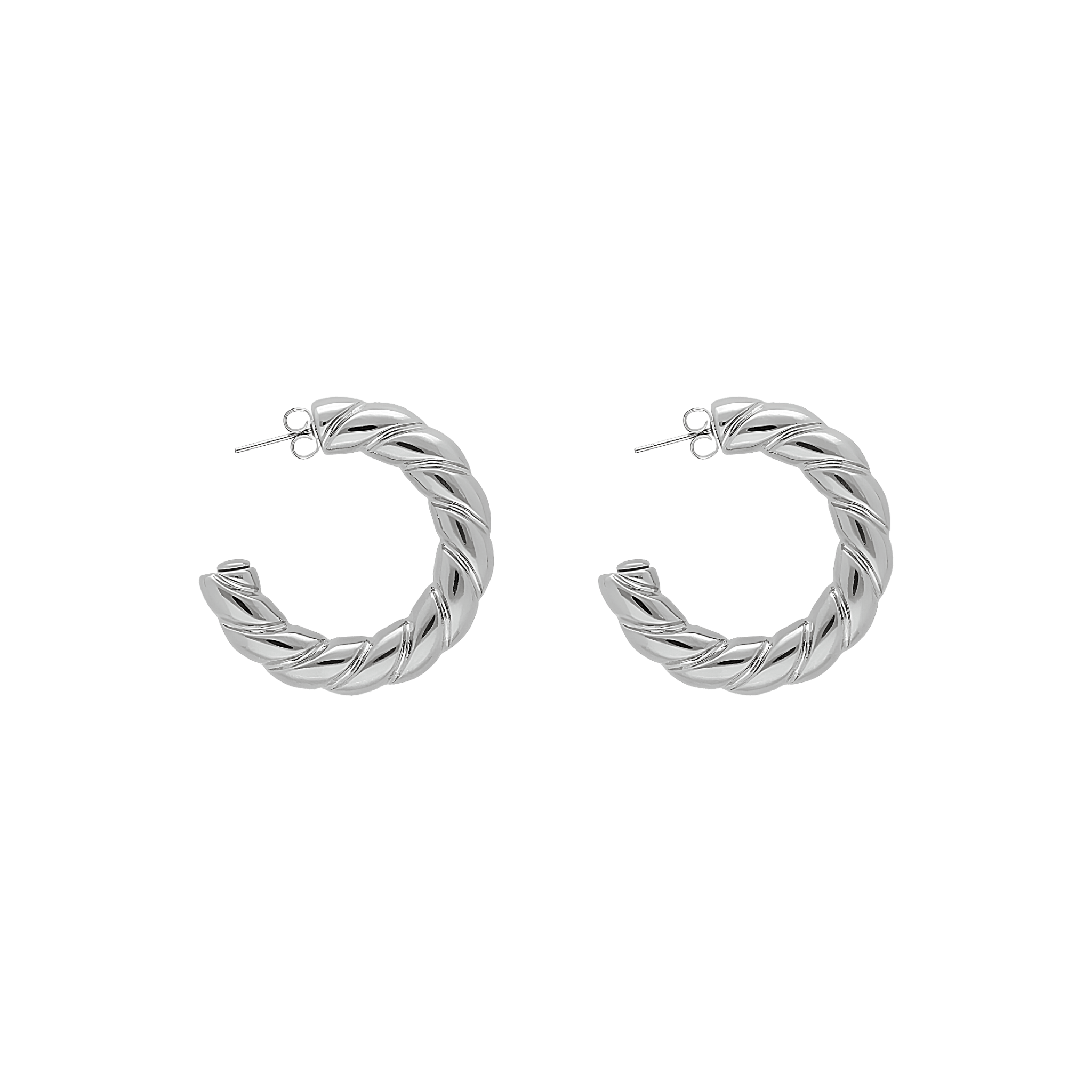 Vanessa Baroni Creolen Rope, silver, versilbert