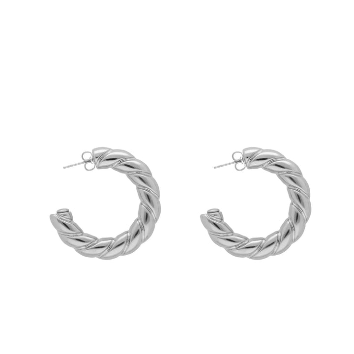 Vanessa Baroni Creolen Rope, silver, versilbert