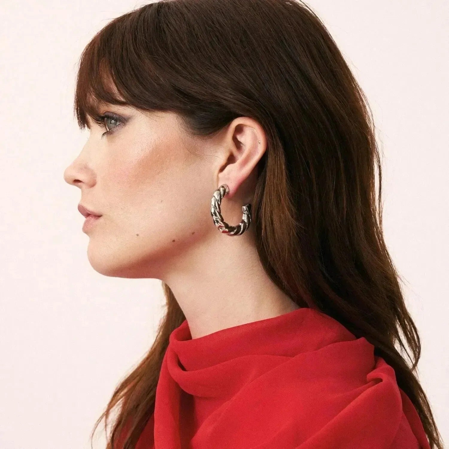 Vanessa Baroni Creolen Rope, silver, versilbert